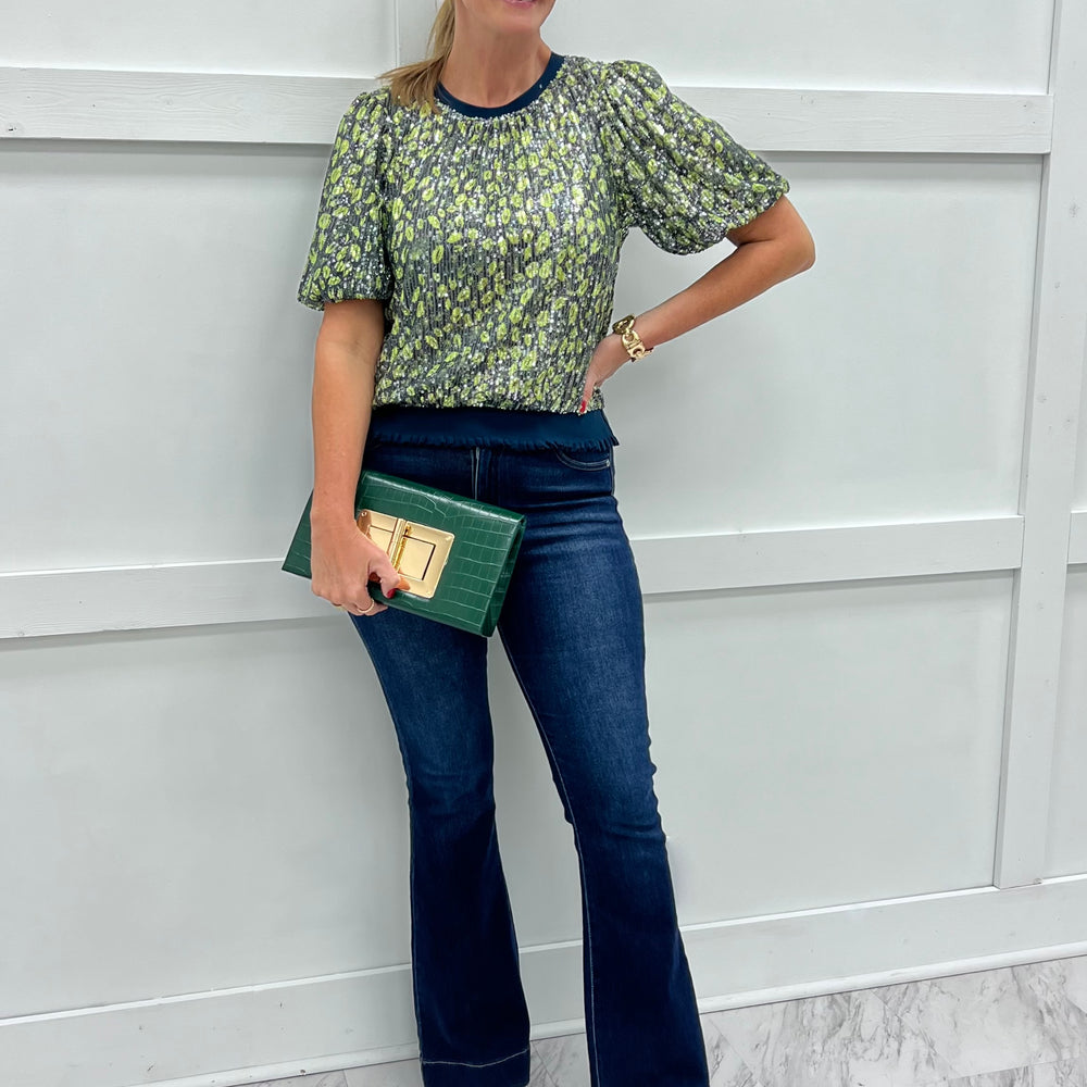 Time To Shine Sequin + Spotted Top