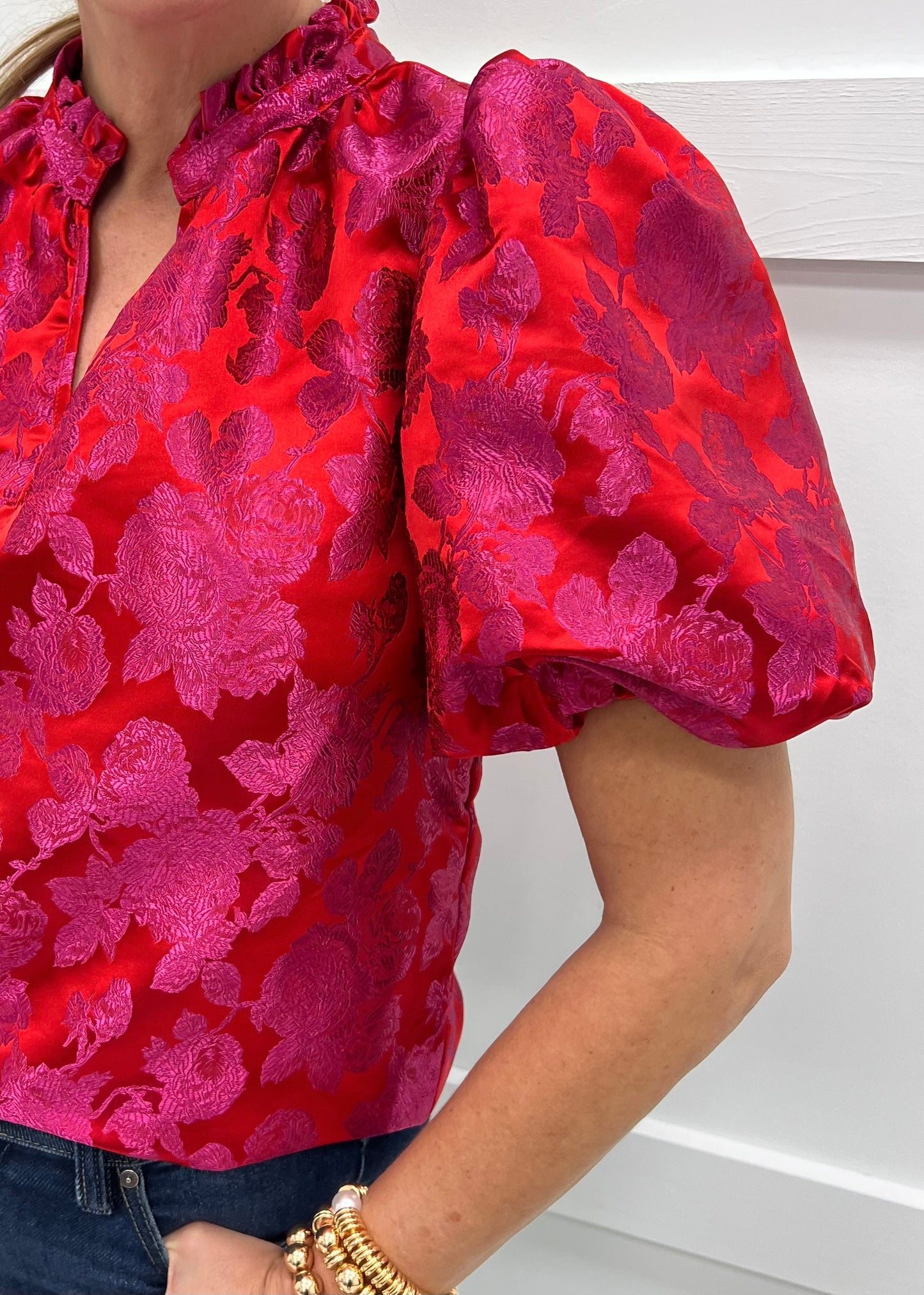 Sugar Plum Petals Jacquard Top