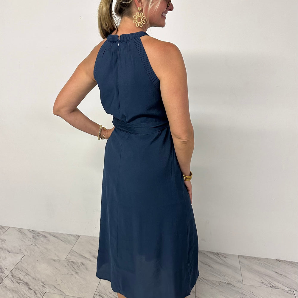 
                  
                    Natalie Navy Pleat Midi Dress- FINAL SALE
                  
                