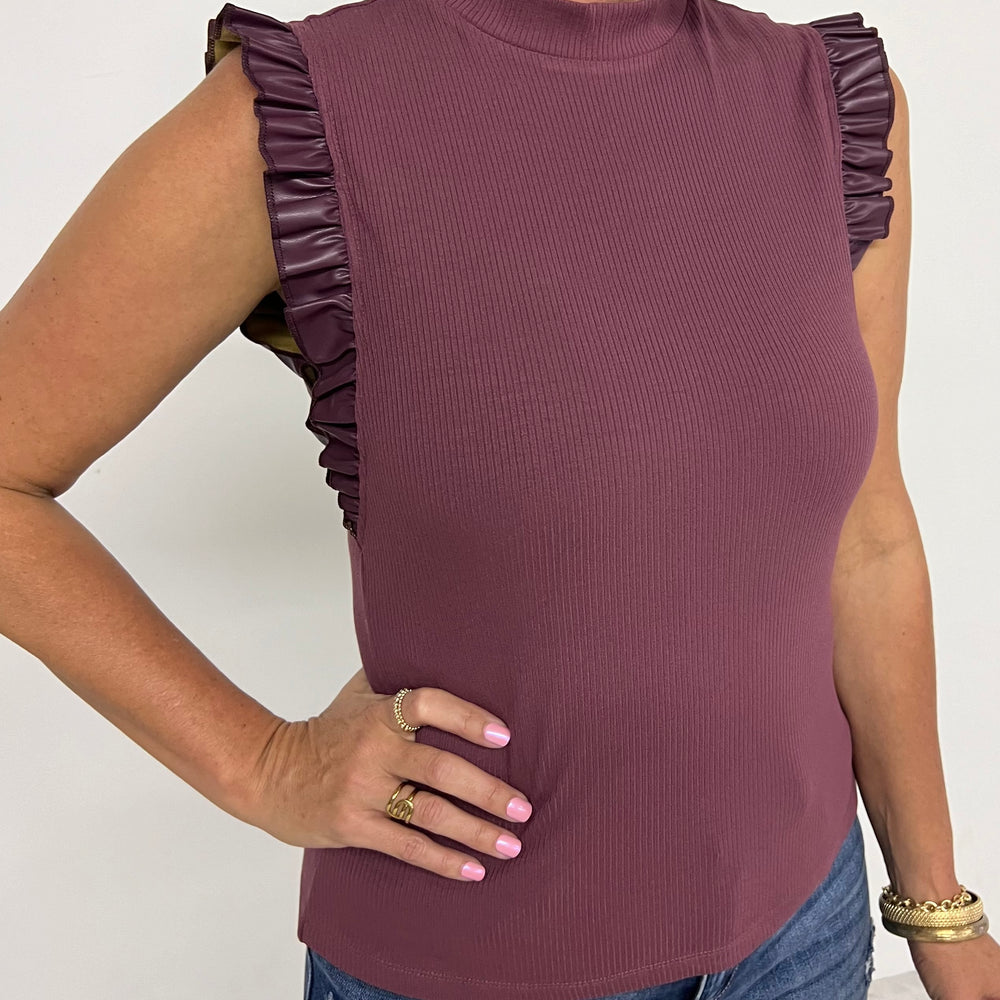 Maddie Ruffle Top (Plum)-FINAL SALE