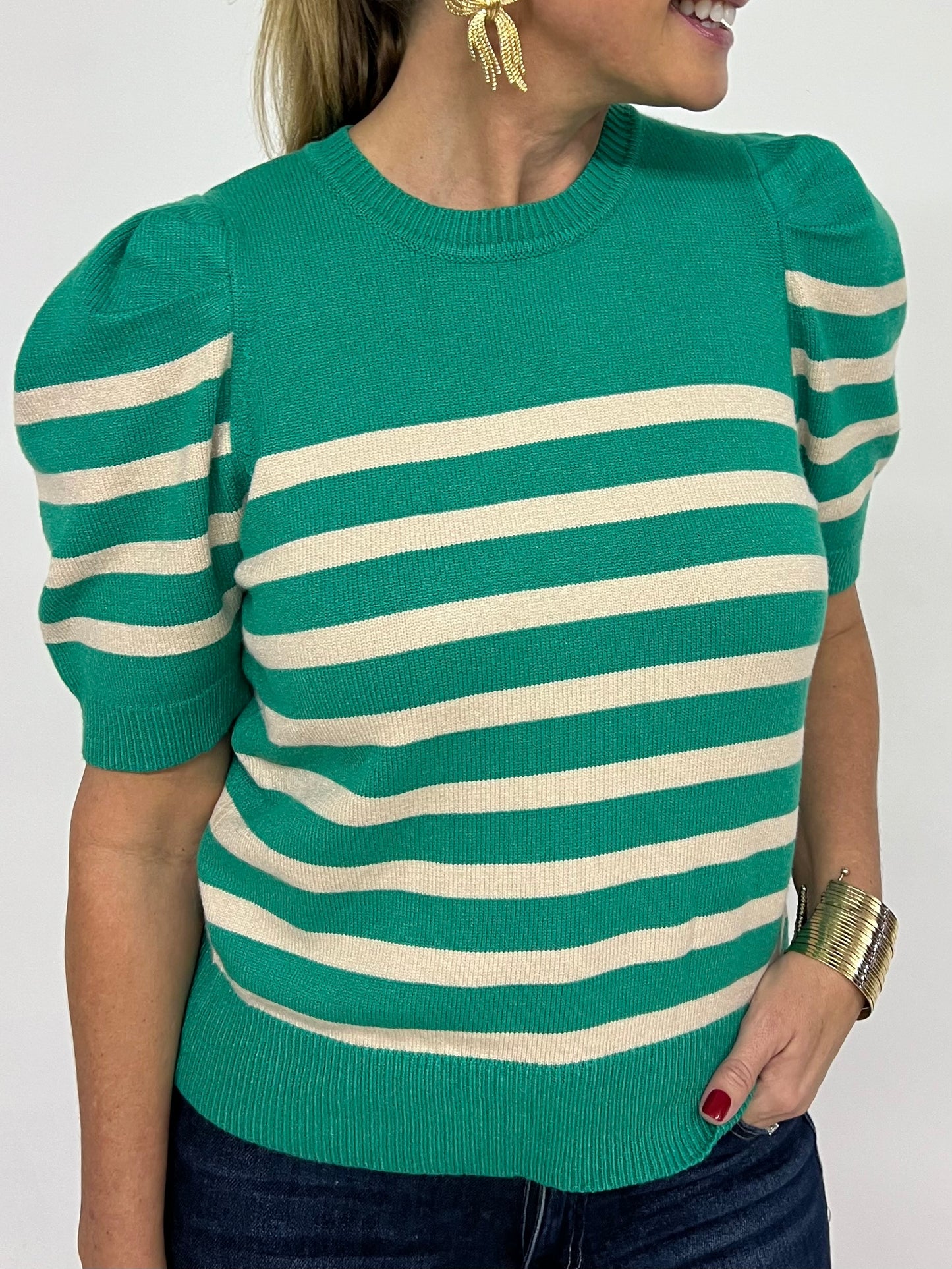 Easton Stripe Sweater (Green)