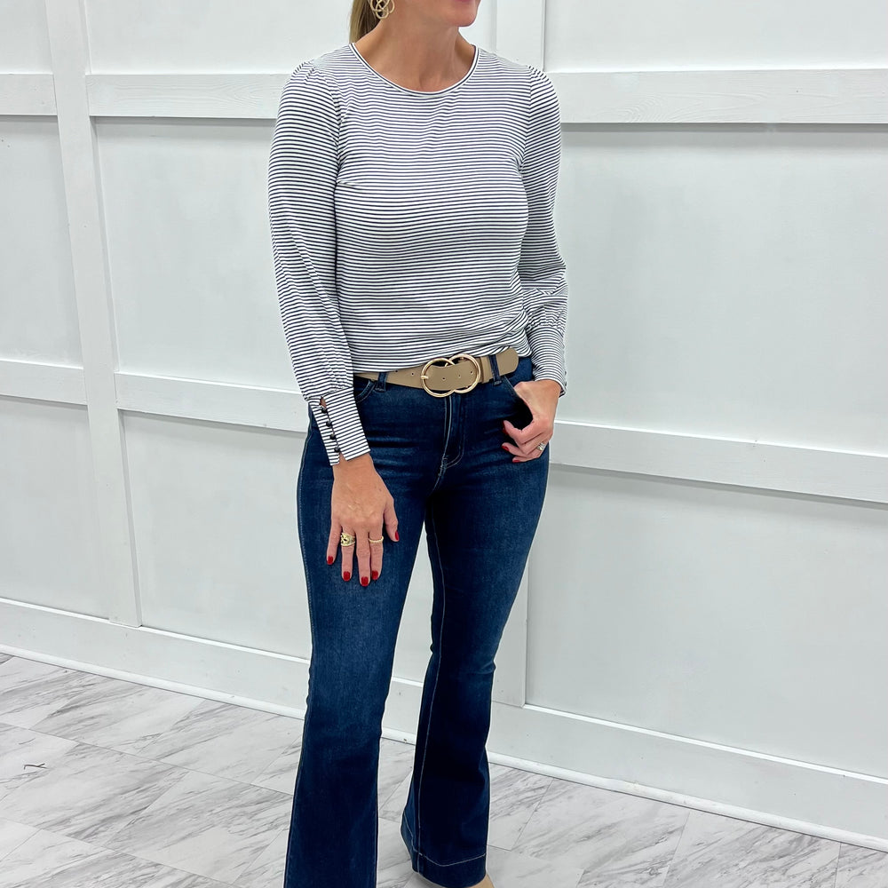 
                  
                    Sullivan Stripe + Button Top
                  
                