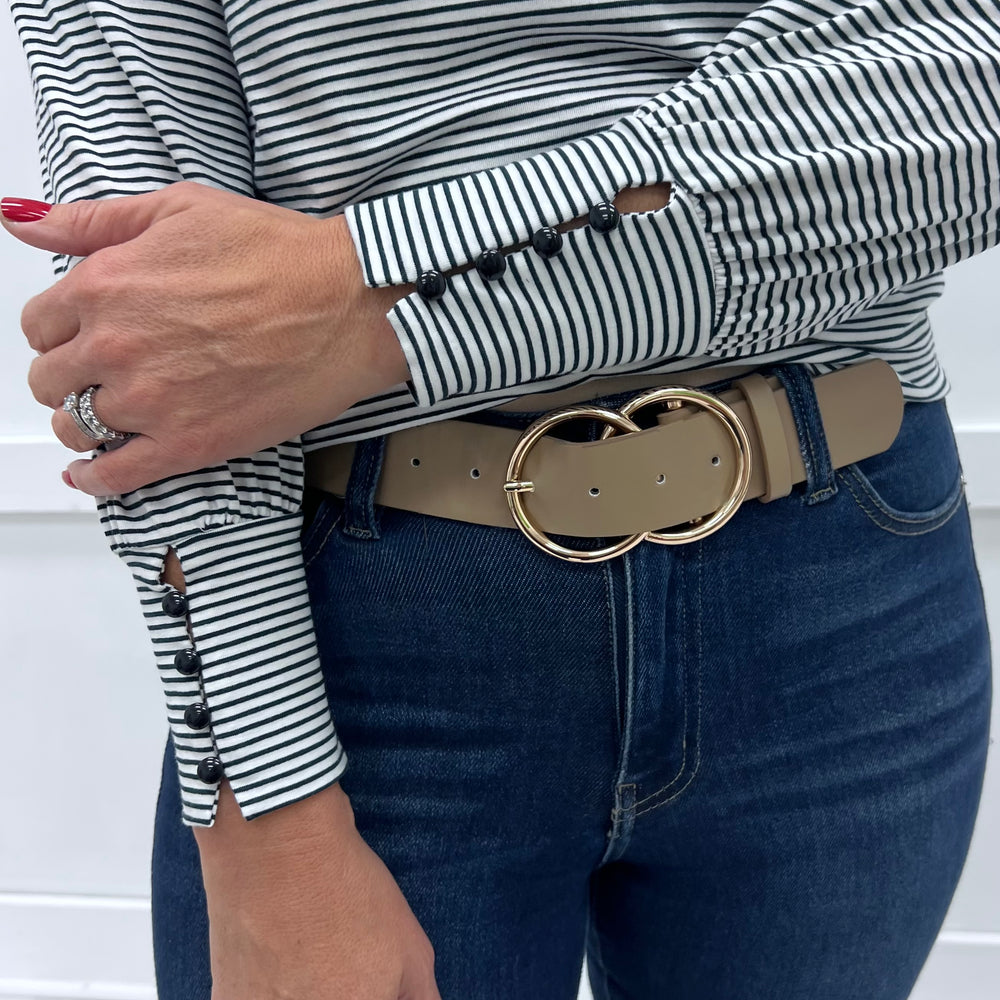 
                  
                    Sullivan Stripe + Button Top
                  
                