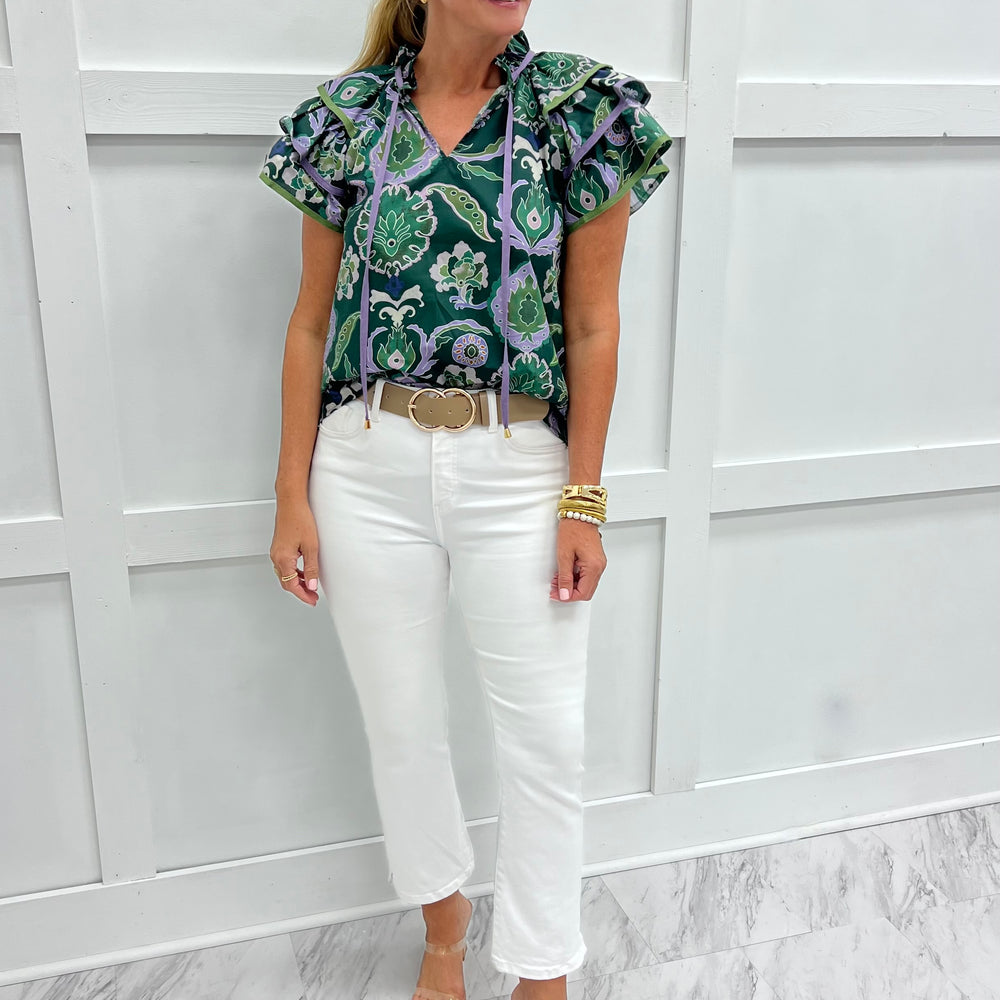 Jade Flutter Sleeve Top