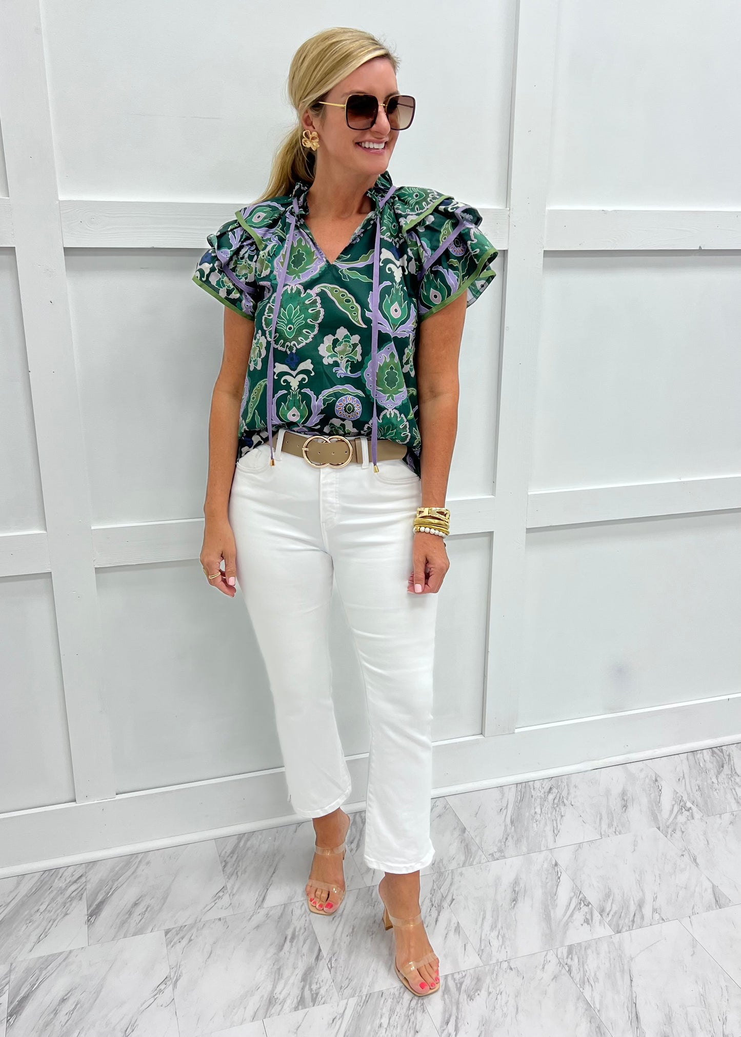 Jade Flutter Sleeve Top
