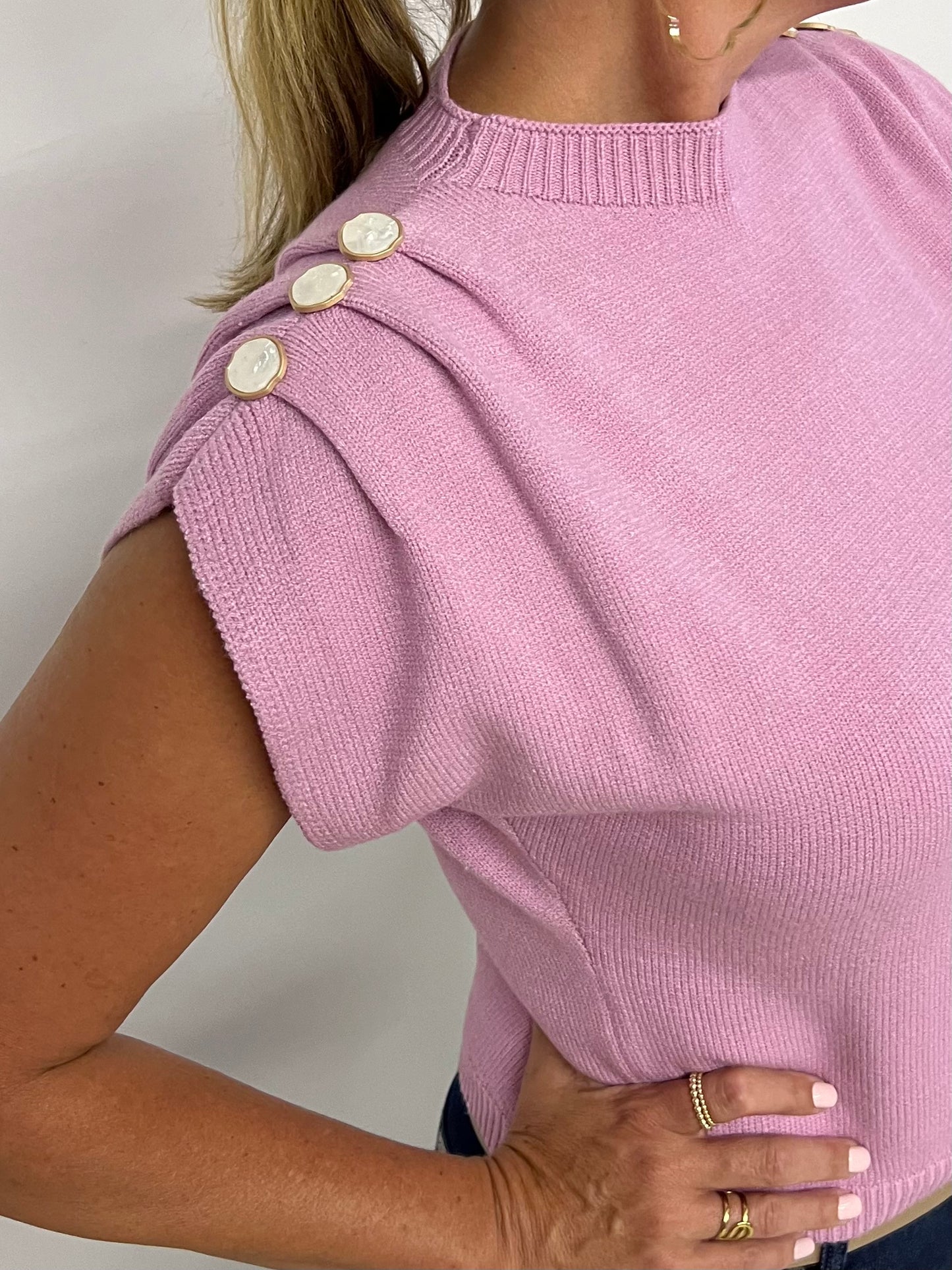 Larue Lilac + Button Sweater - FINAL SALE