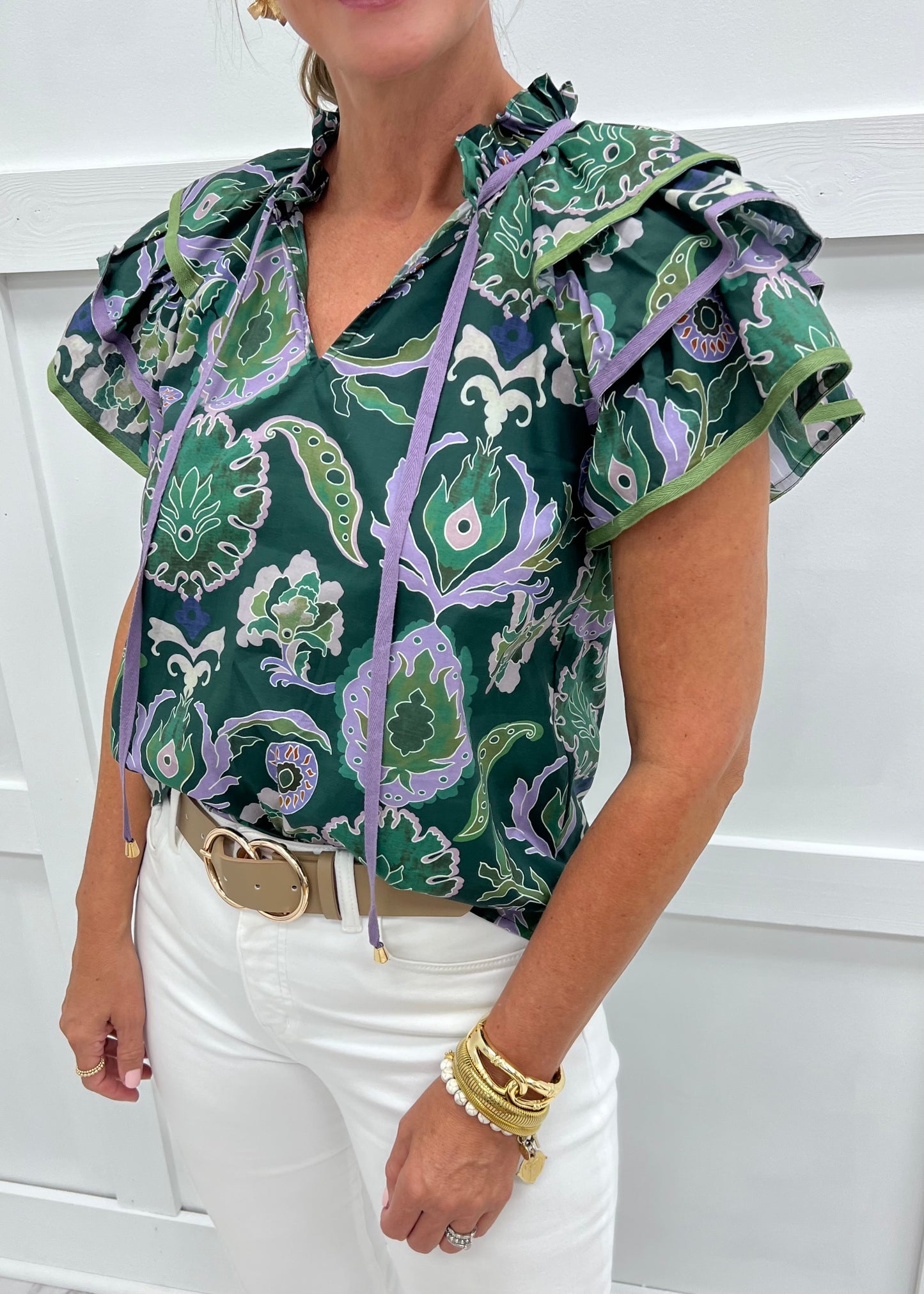 Jade Flutter Sleeve Top