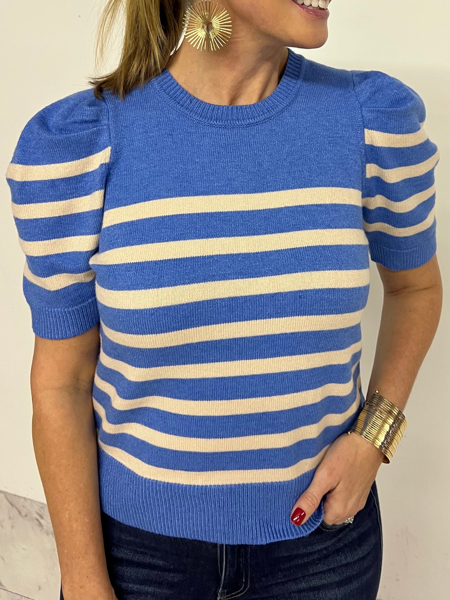 Easton Stripe Sweater (Blue)