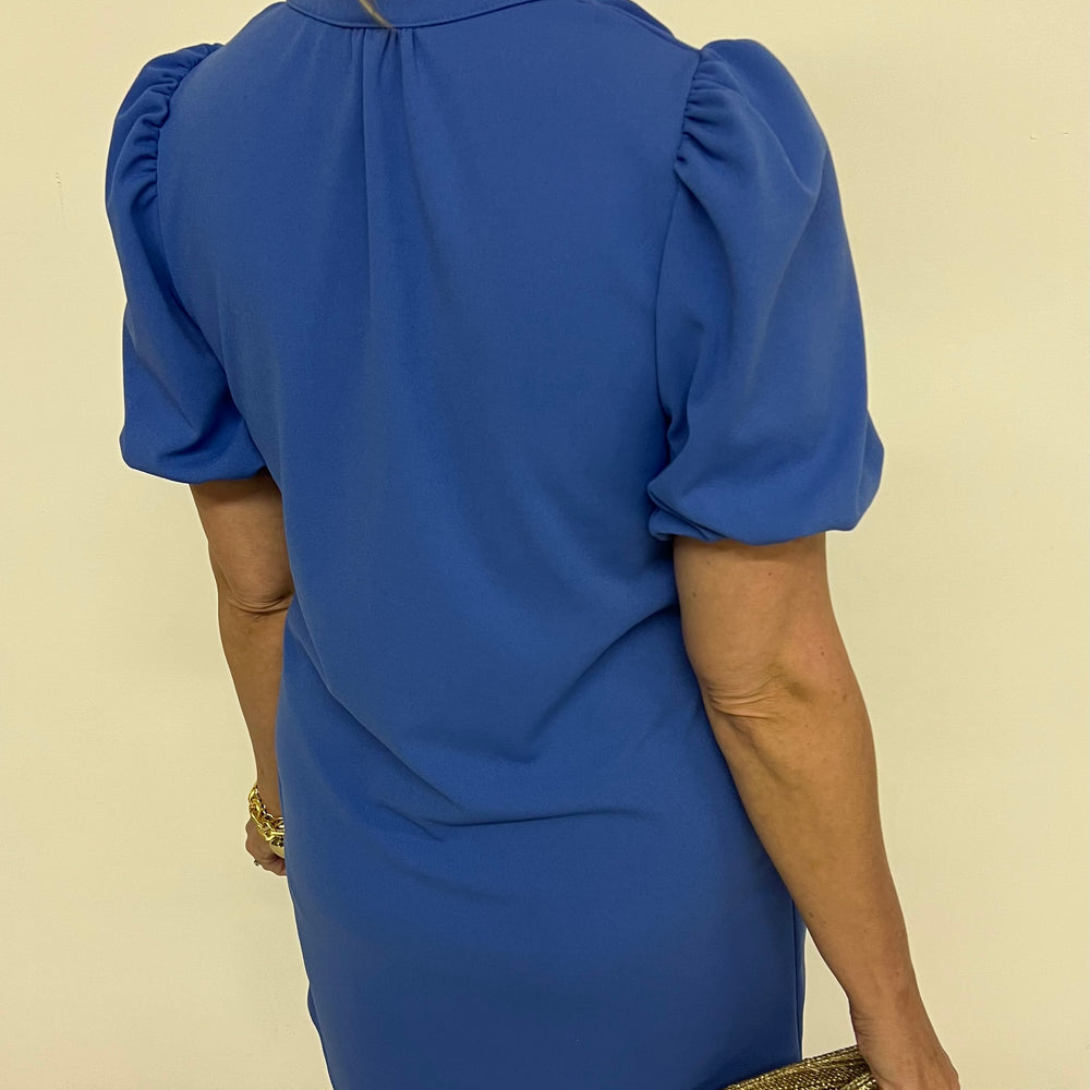 
                  
                    Neena Puff Sleeve Dress (Blue)
                  
                