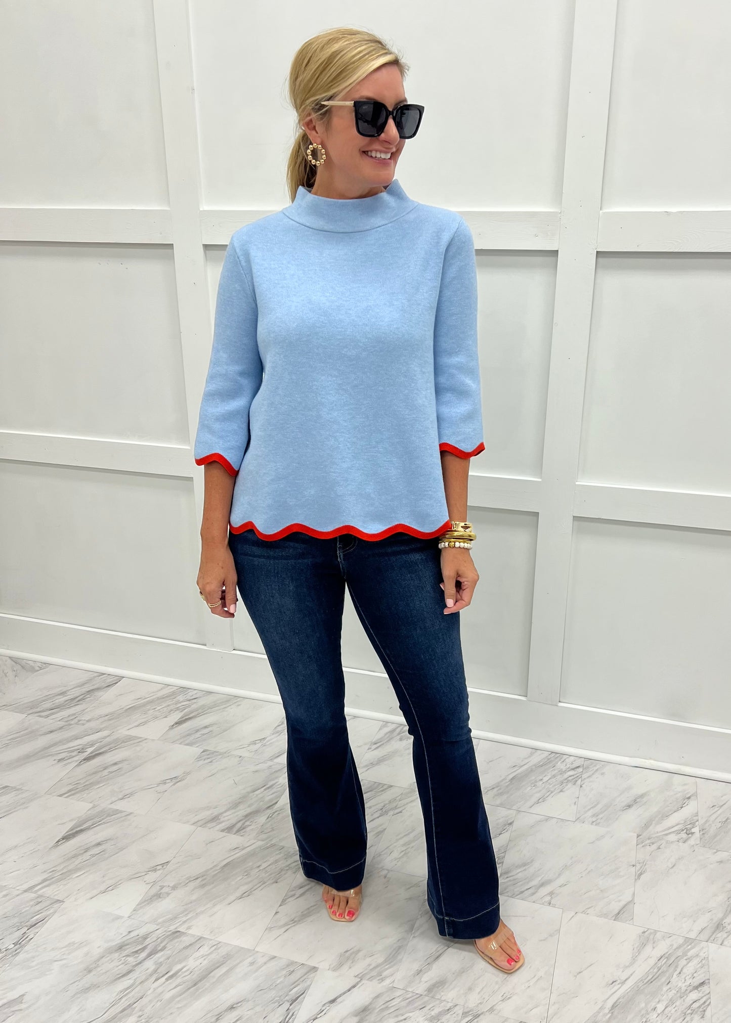 Crew Scallop Sweater