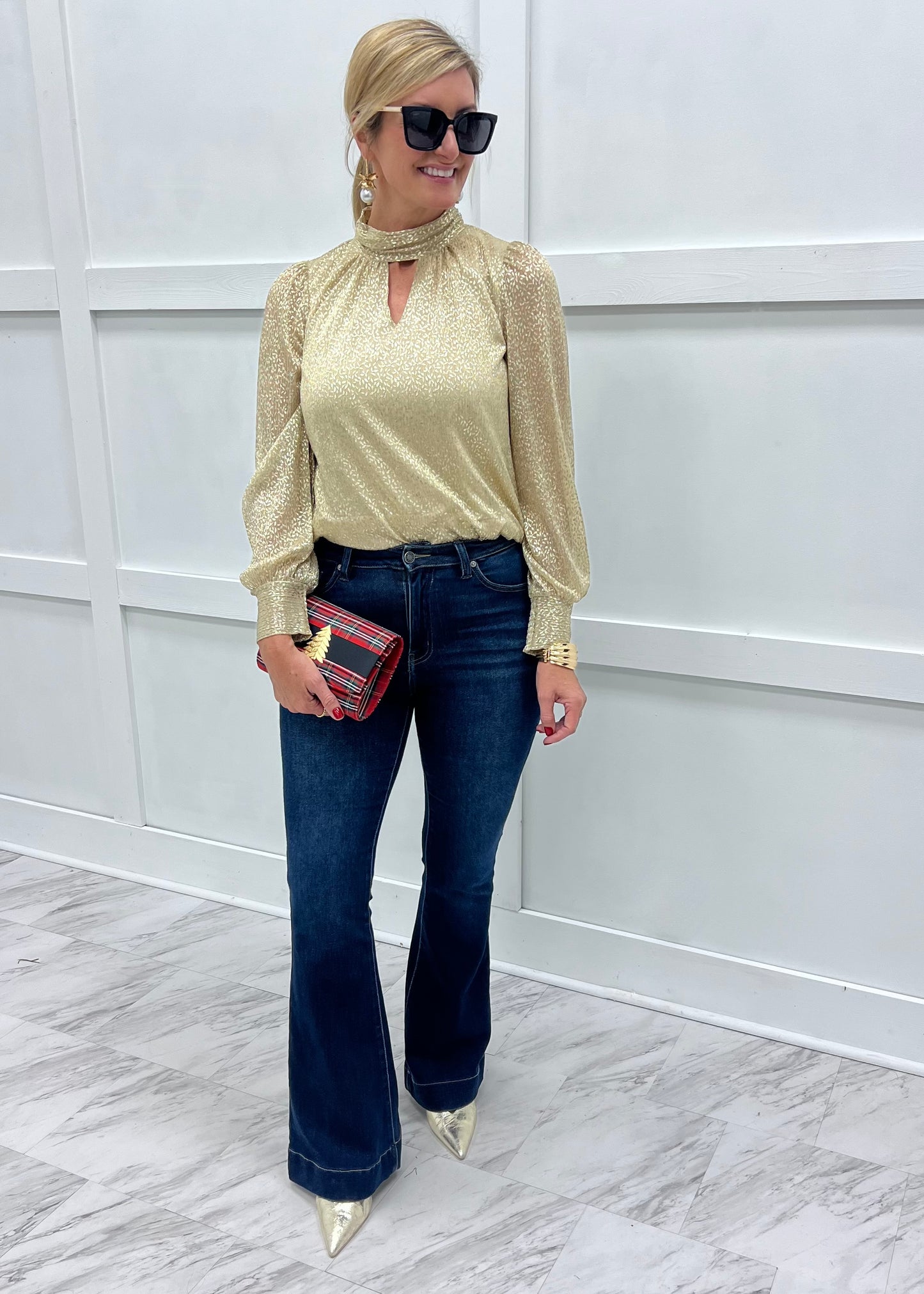 Socialite Chic Gold Top