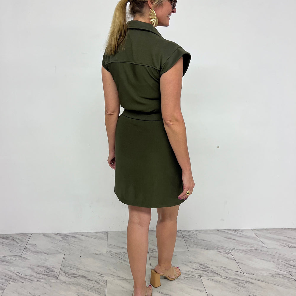 
                  
                    Elle Zip Front Dress (army)
                  
                