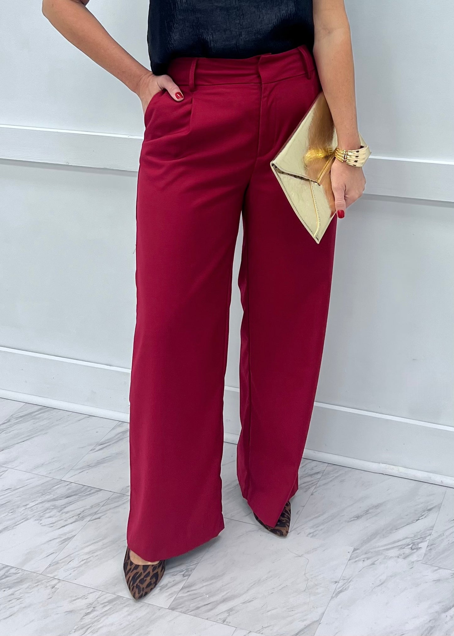 Merlot Wide Leg Pants