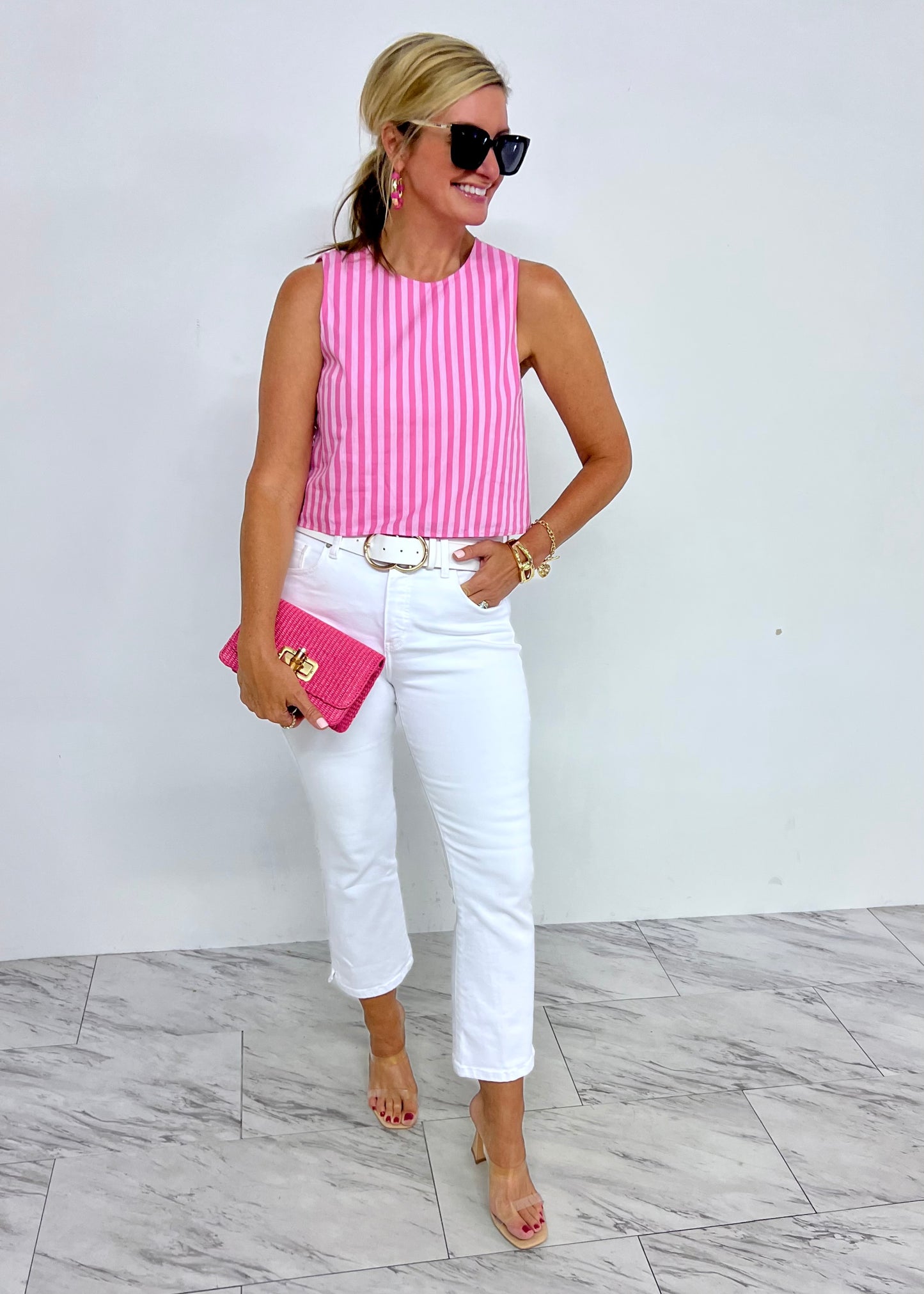 Saylor Stripe Top (Pink)