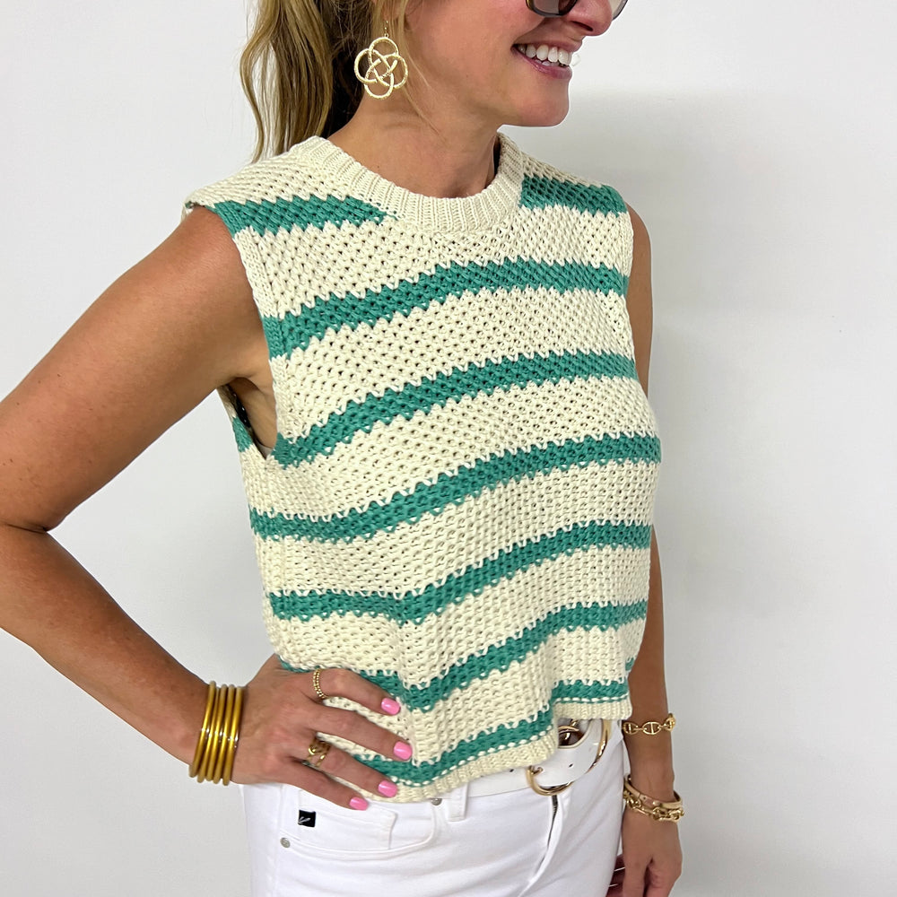 Fool For You Stripe Sweater (green)