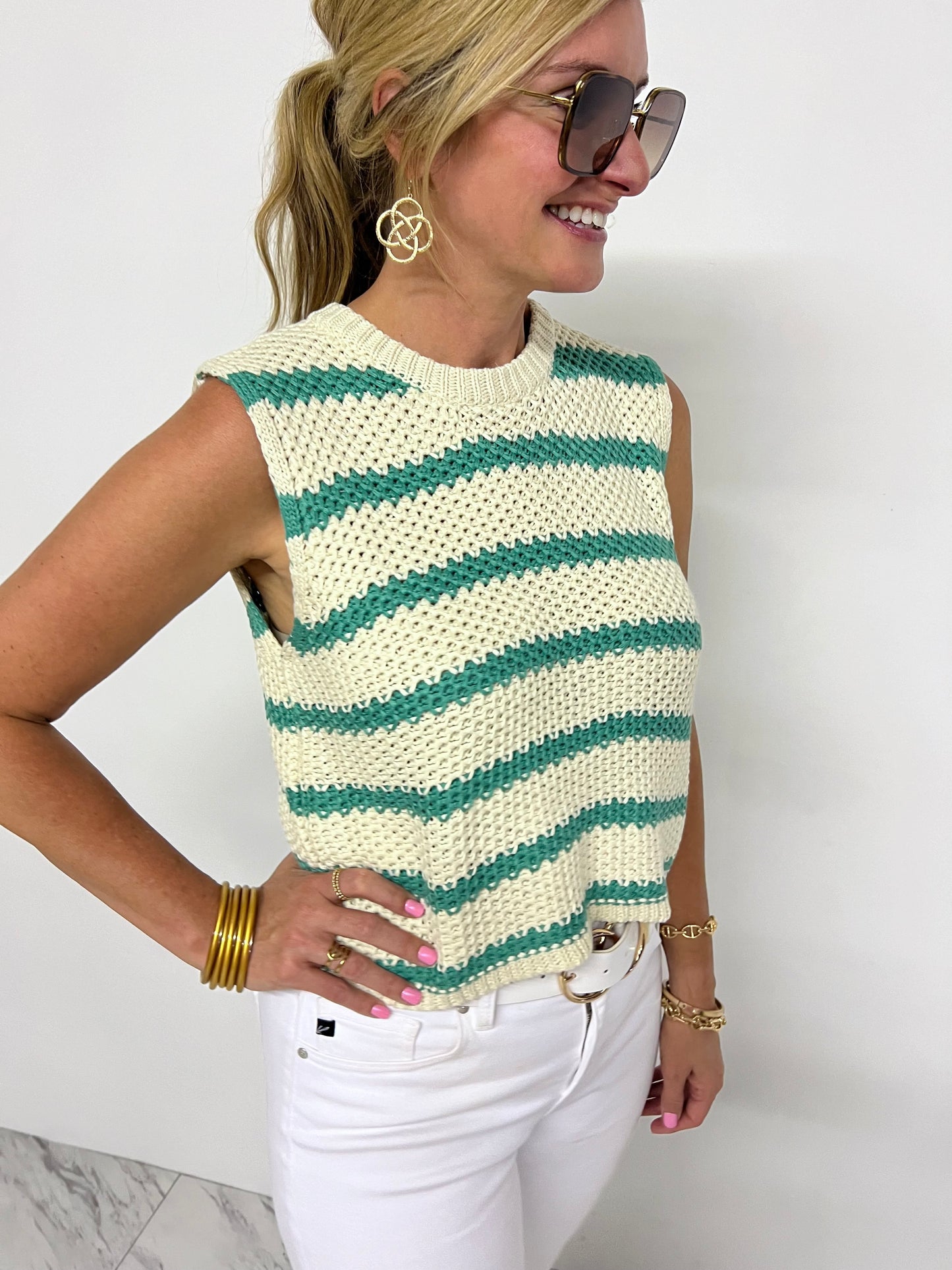 Fool For You Stripe Sweater (green)