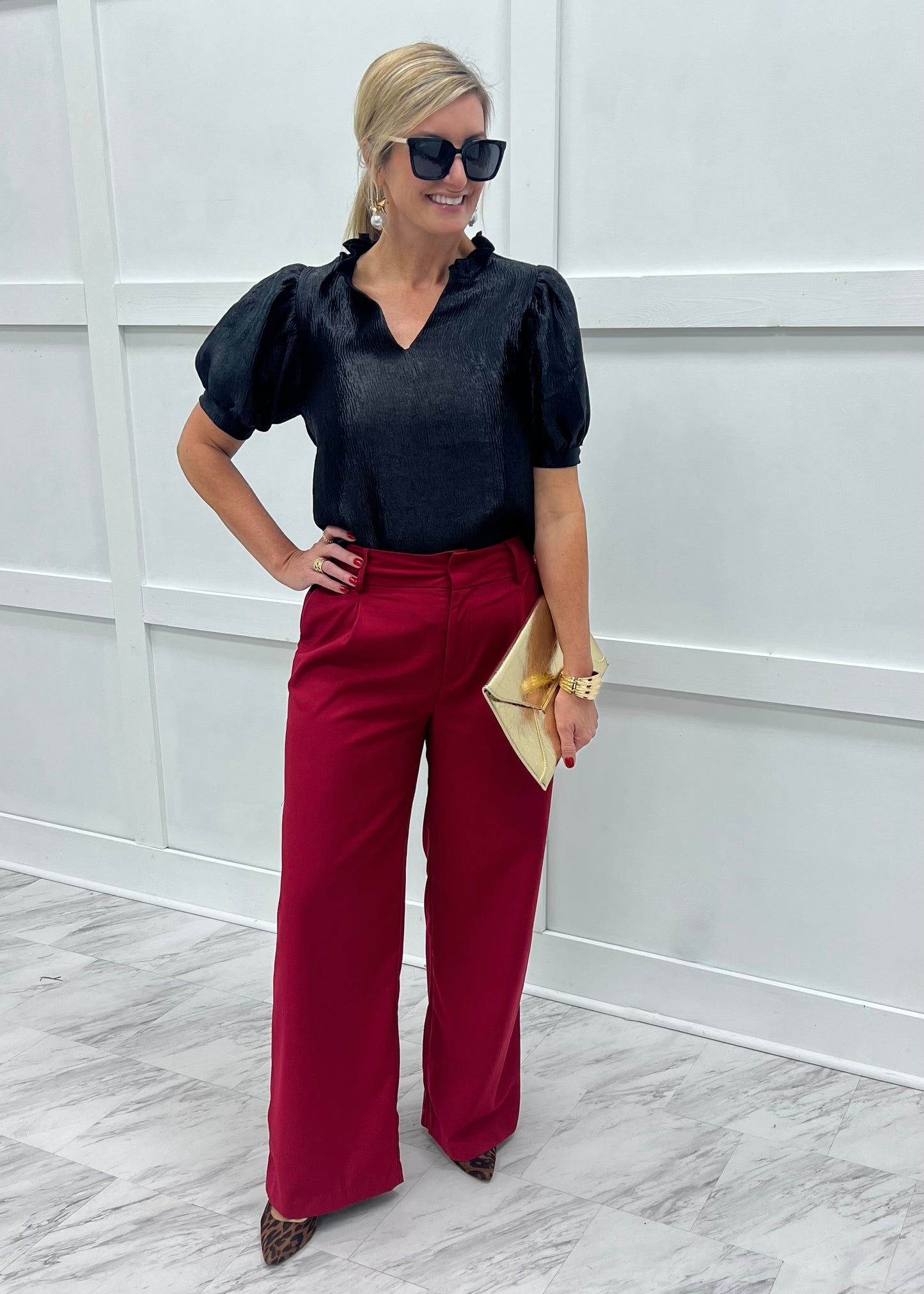 Merlot Wide Leg Pants