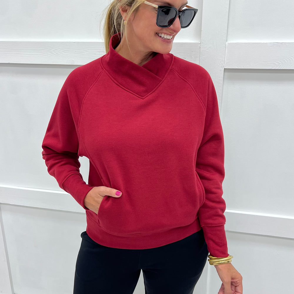 Saturday V.Neck Top (Dark Red)