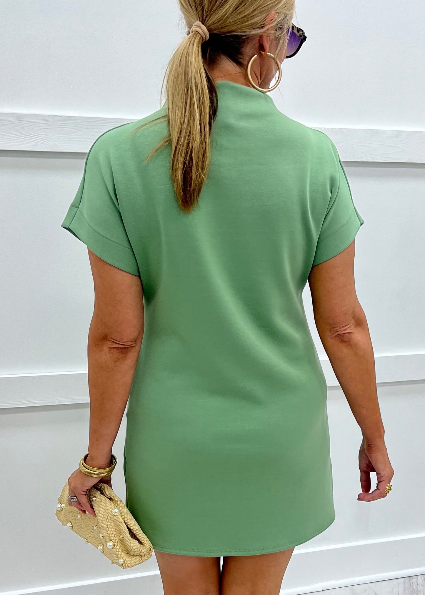 Scout Mock Neck Dress (Green) shop chartreuse Scout Mock Neck Dress (Green) shop chartreuse