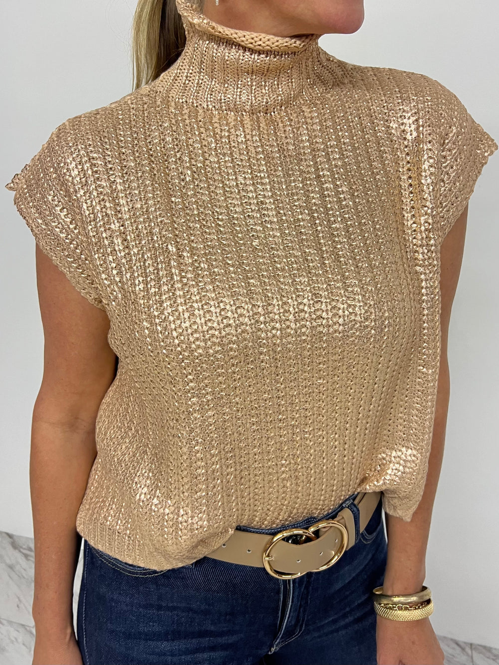 Mystic Gold Short Sleeve Sweater