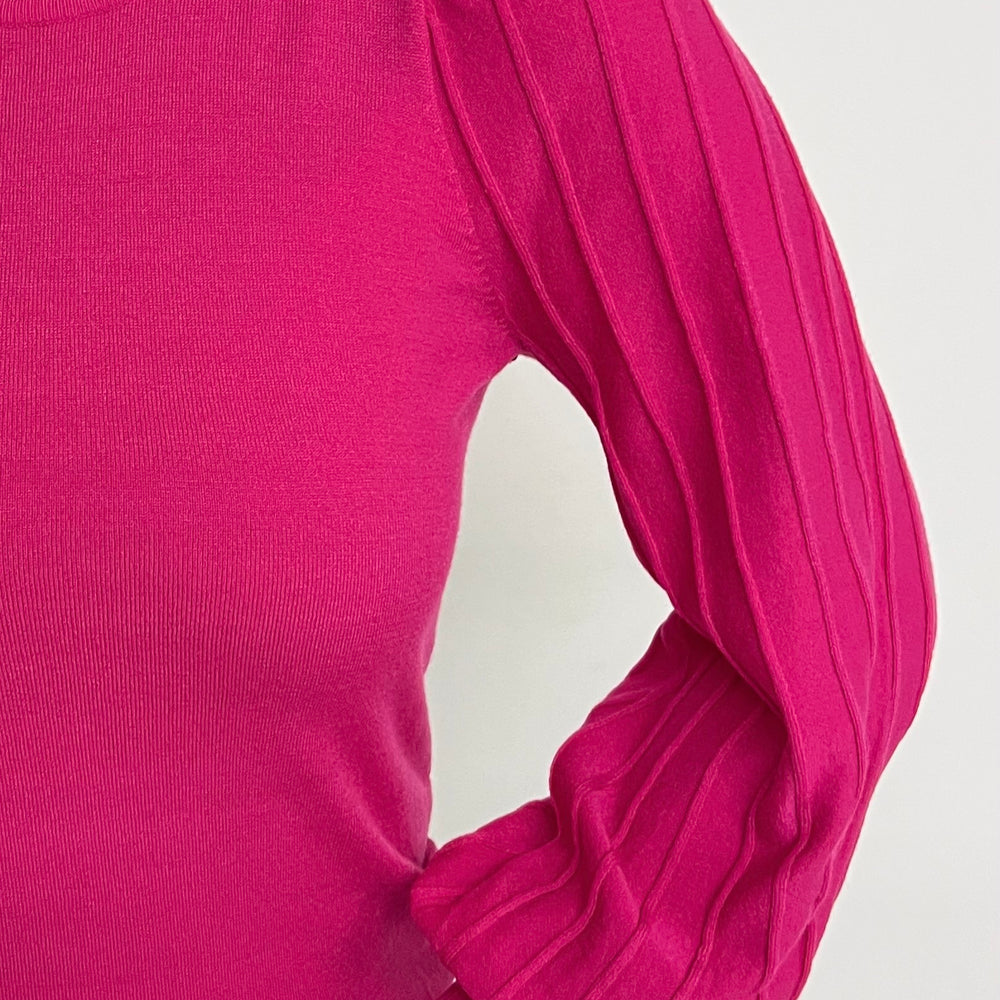 Verona Pleat Sleeve Sweater (Hot Pink)