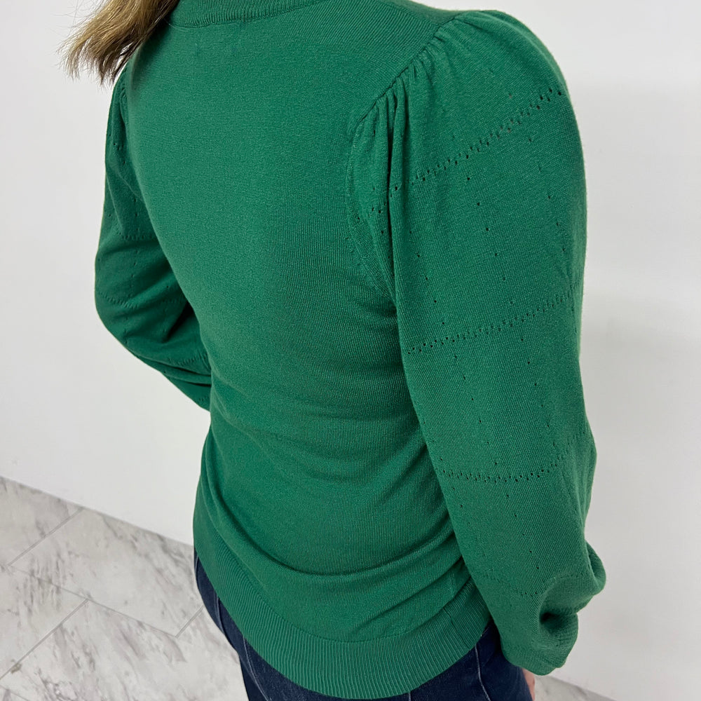 
                  
                    One & Only Pointelle Sweater (Green)
                  
                