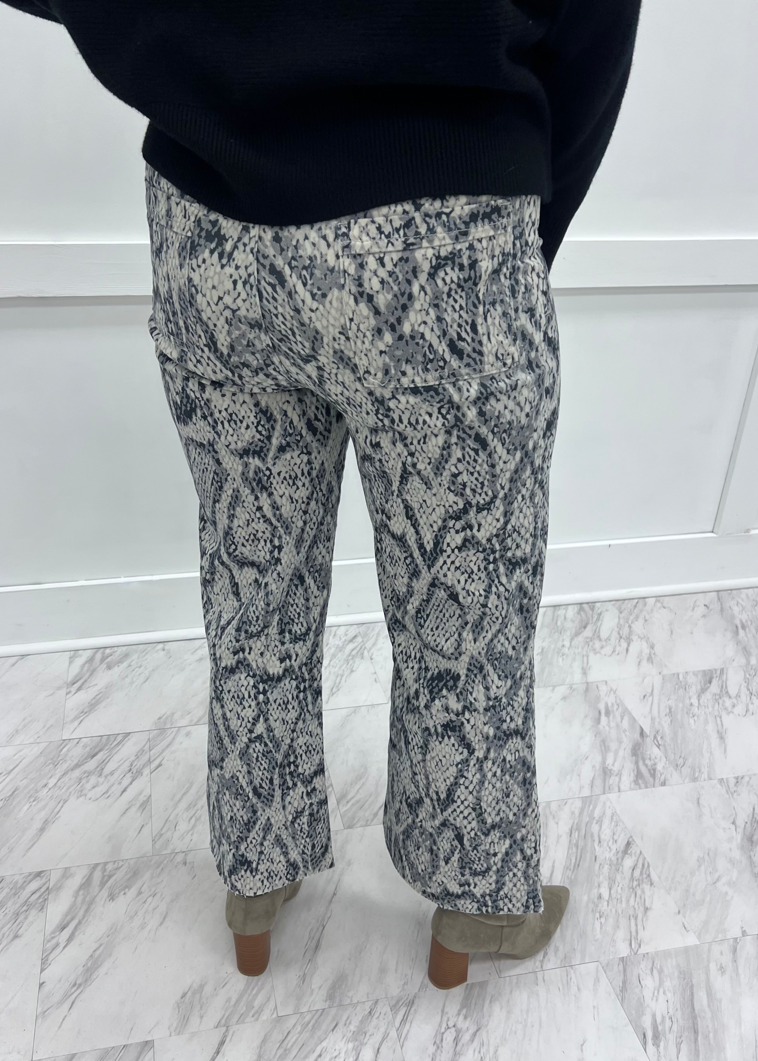 パンツ privte brand by sfs Snake Print Pants Hunter Knit Leopard