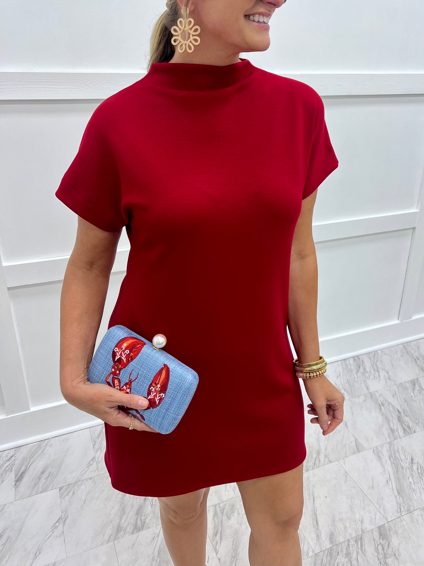 Scout Mock Neck Dress (Red) shop chartreuse Scout Mock Neck Dress (Red) shop chartreuse