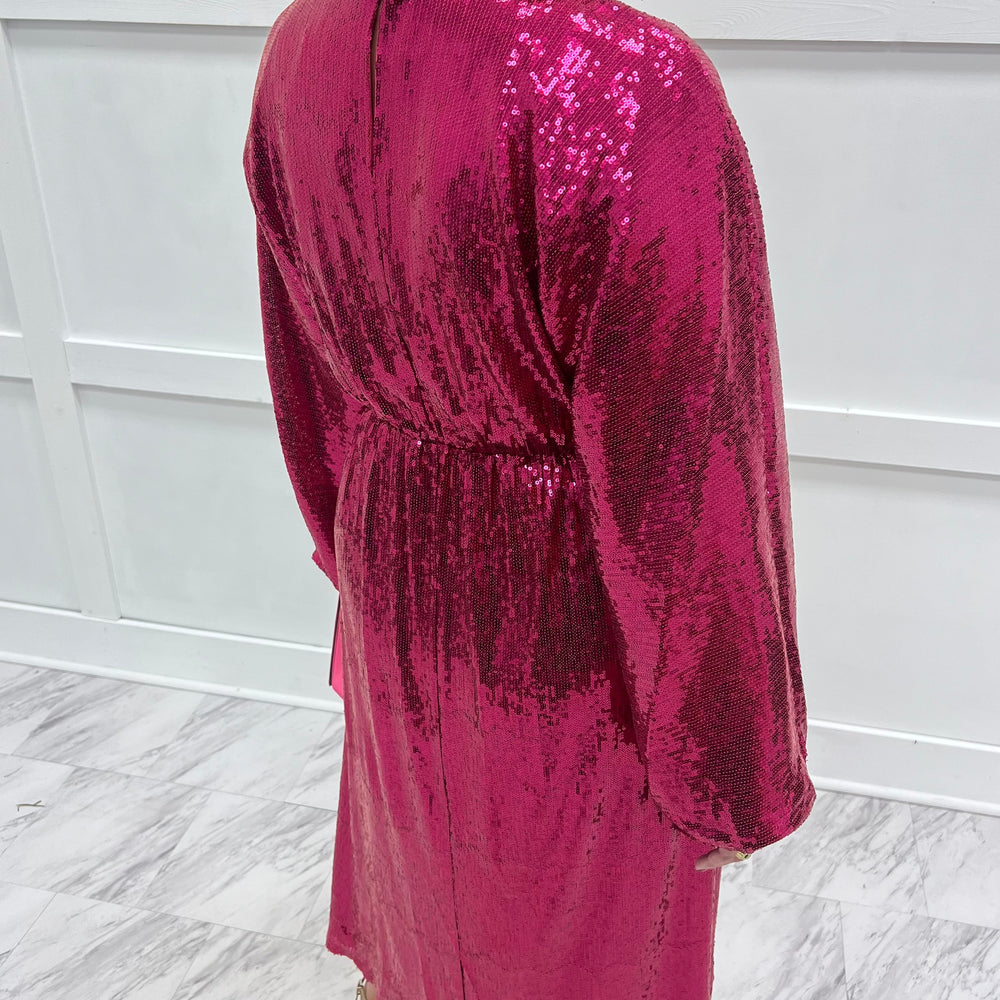 
                  
                    Starlit Fuchsia Sequin Dress
                  
                