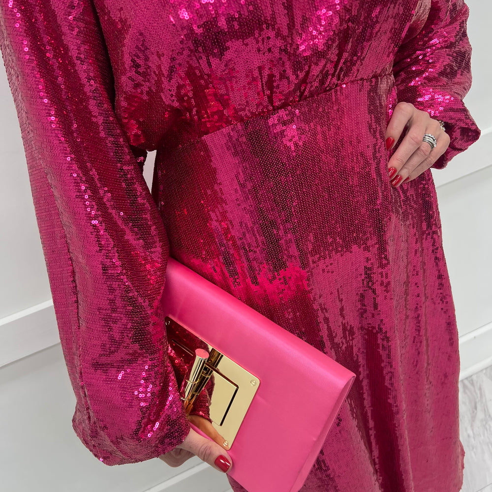 
                  
                    Starlit Fuchsia Sequin Dress
                  
                