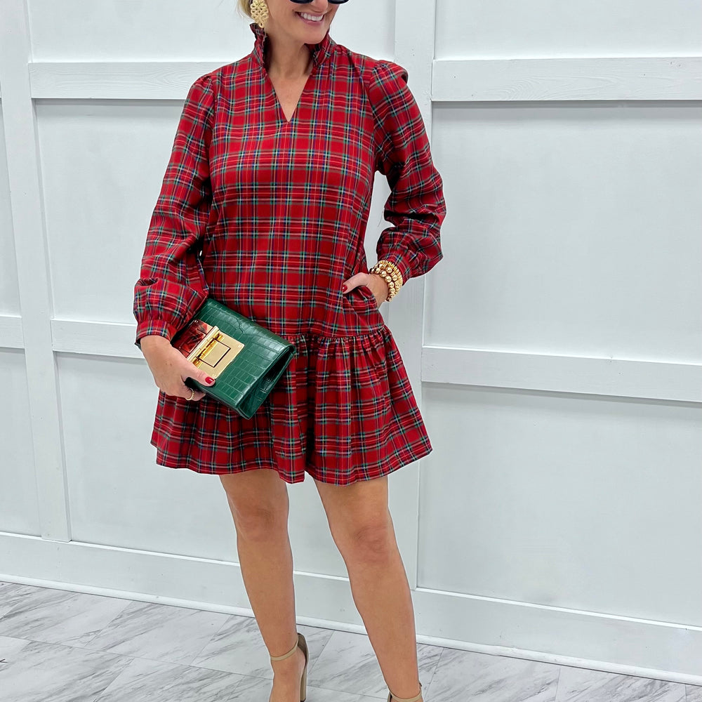 Dashing Dreams Plaid Dress (Red)