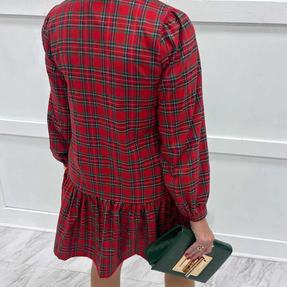 
                  
                    Dashing Dreams Plaid Dress (Red)
                  
                
