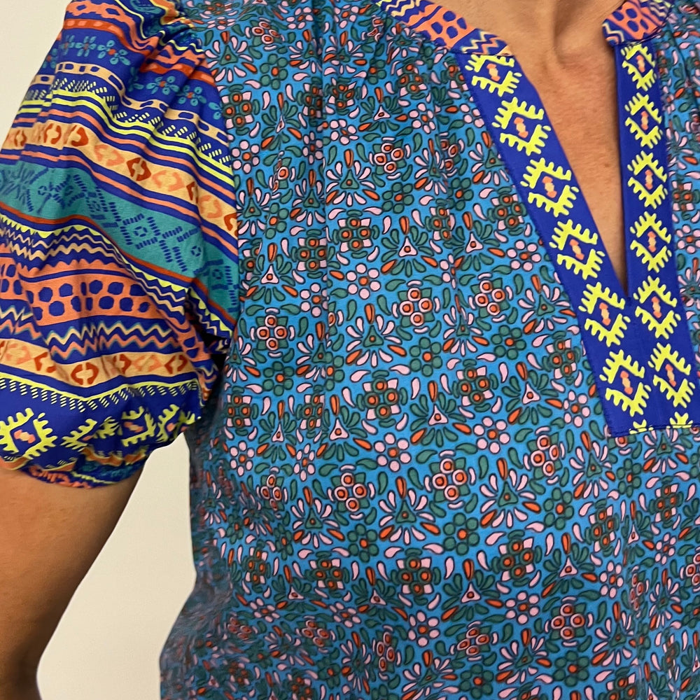 
                  
                    Belize Print Split Neck Top - FINAL SALE
                  
                