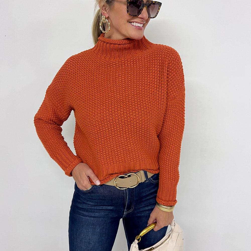 Montana Mock Neck Sweater (rust)