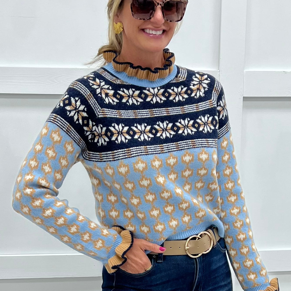 
                  
                    Serenity Ruffle Sweater (Blue)
                  
                