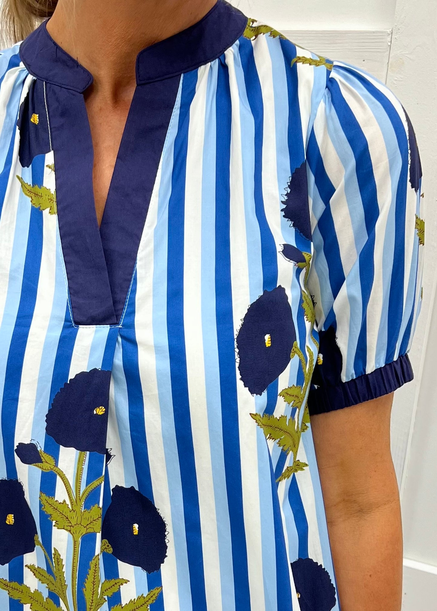 Ocean Flower + Stripe Dress