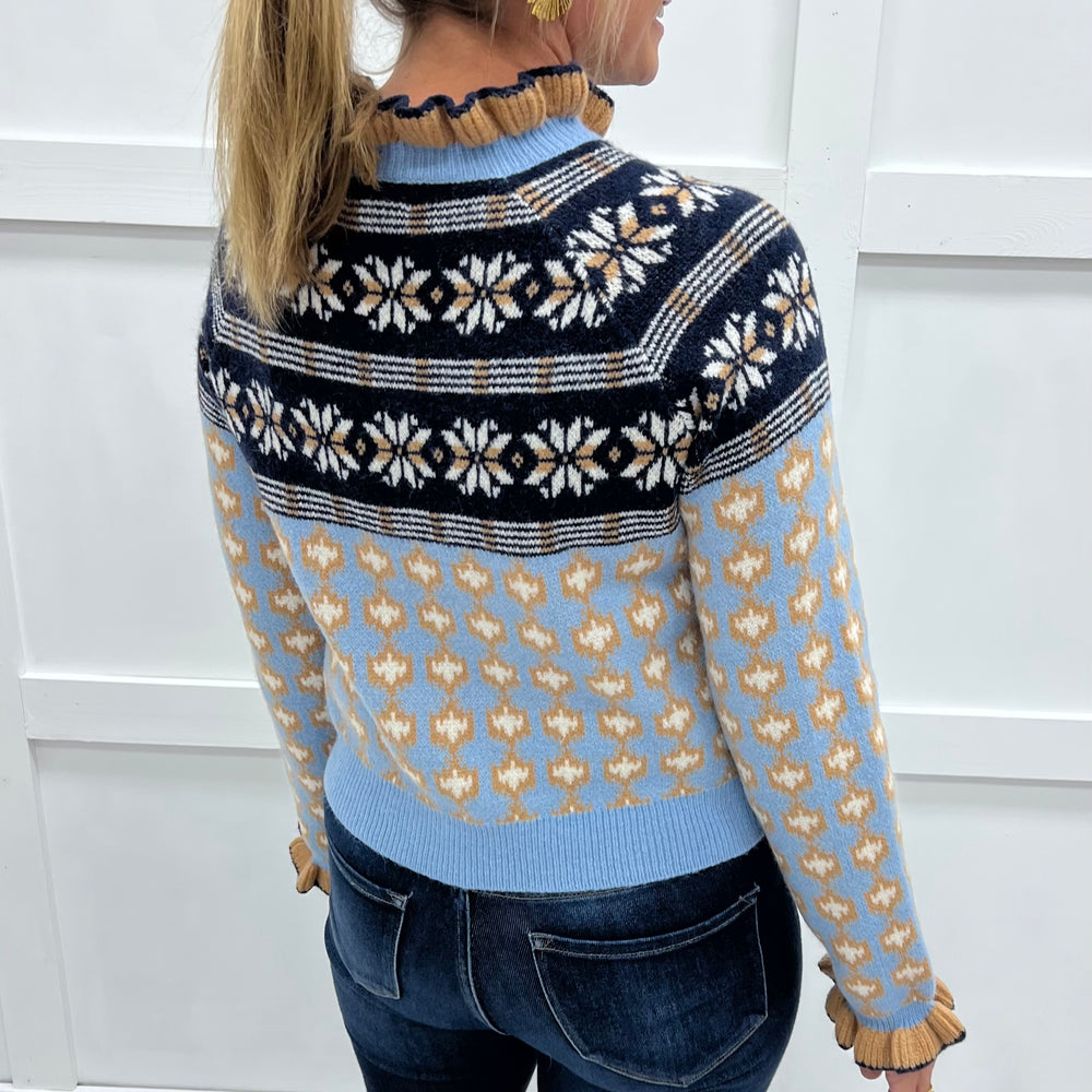 
                  
                    Serenity Ruffle Sweater (Blue)
                  
                