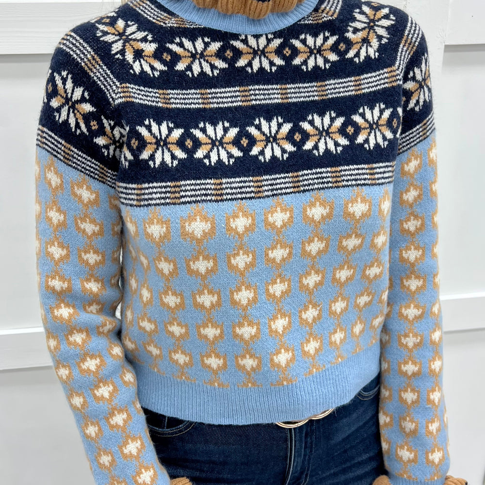 Serenity Ruffle Sweater (Blue)