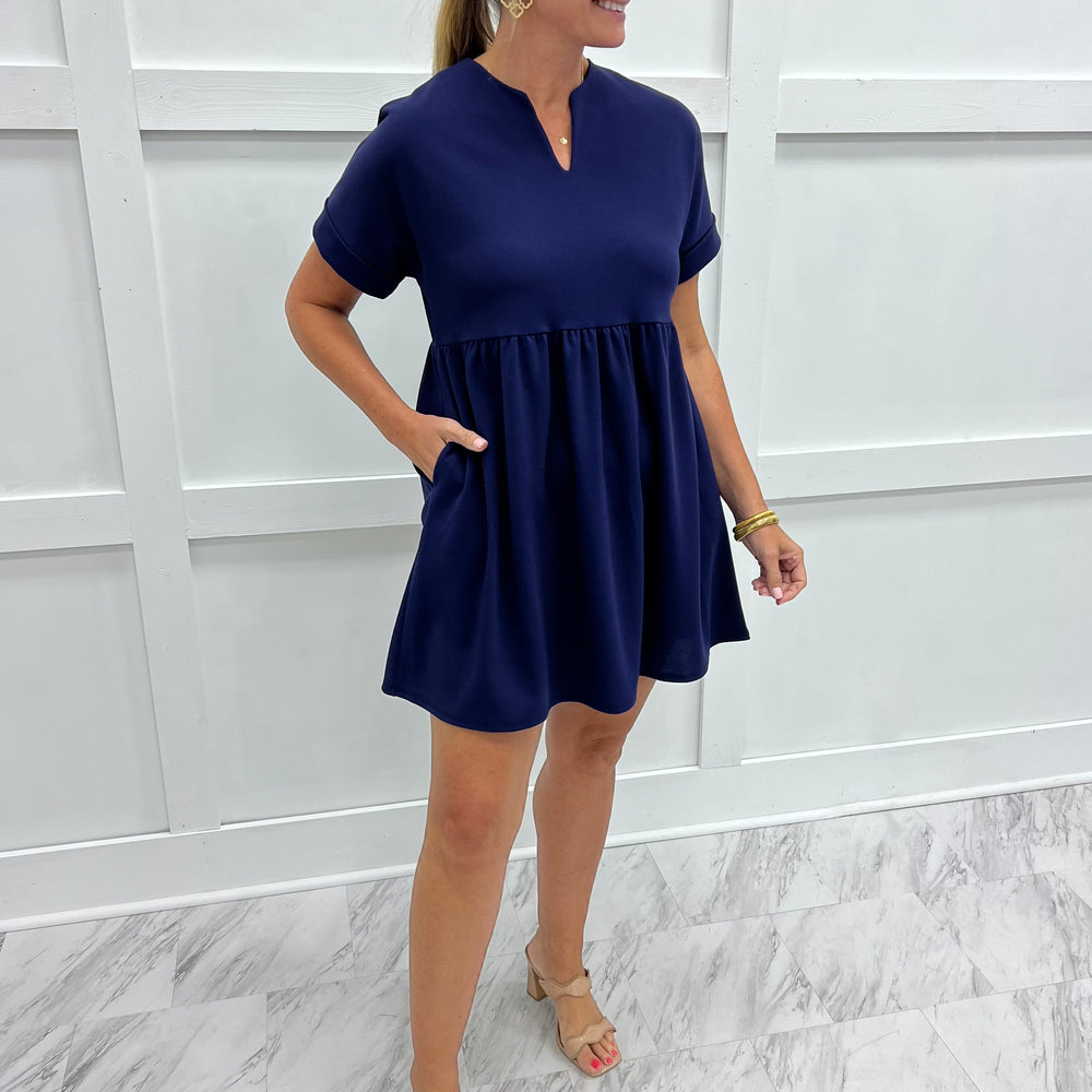 Sonoma Navy Blue V.Neck Dress