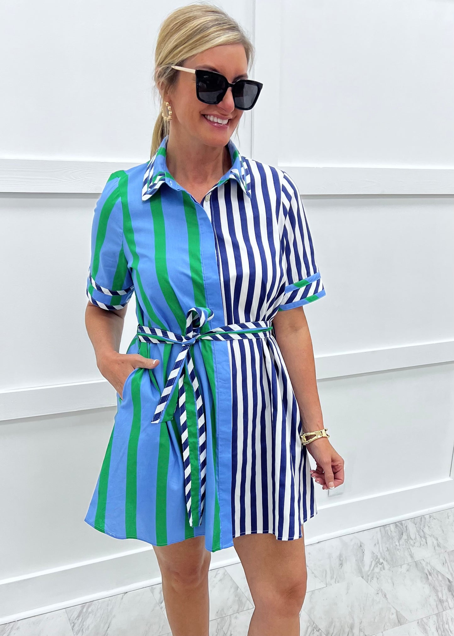 Marlie Stripe Mix Dress-FINAL SALE