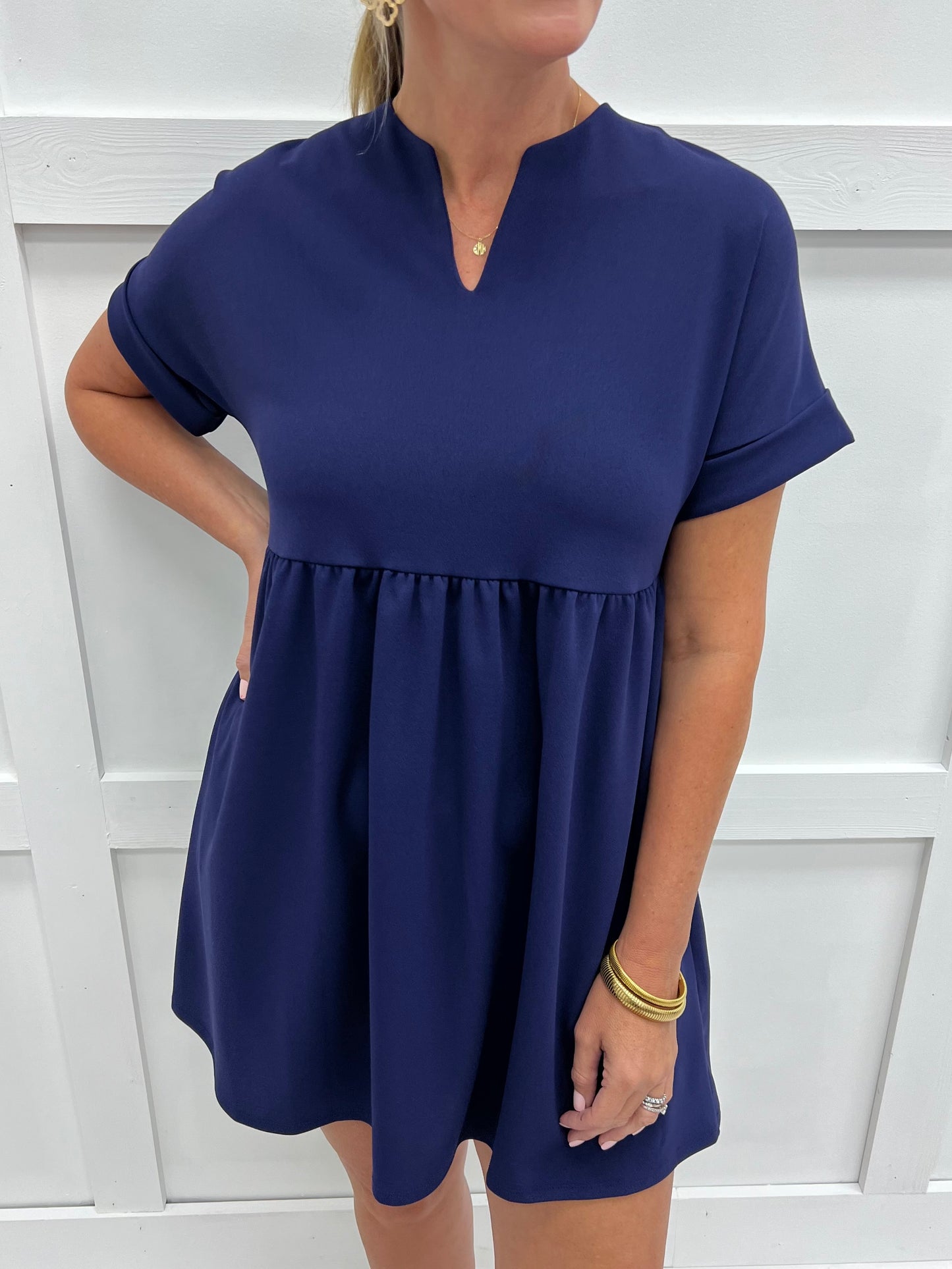 Sonoma Navy Blue V.Neck Dress