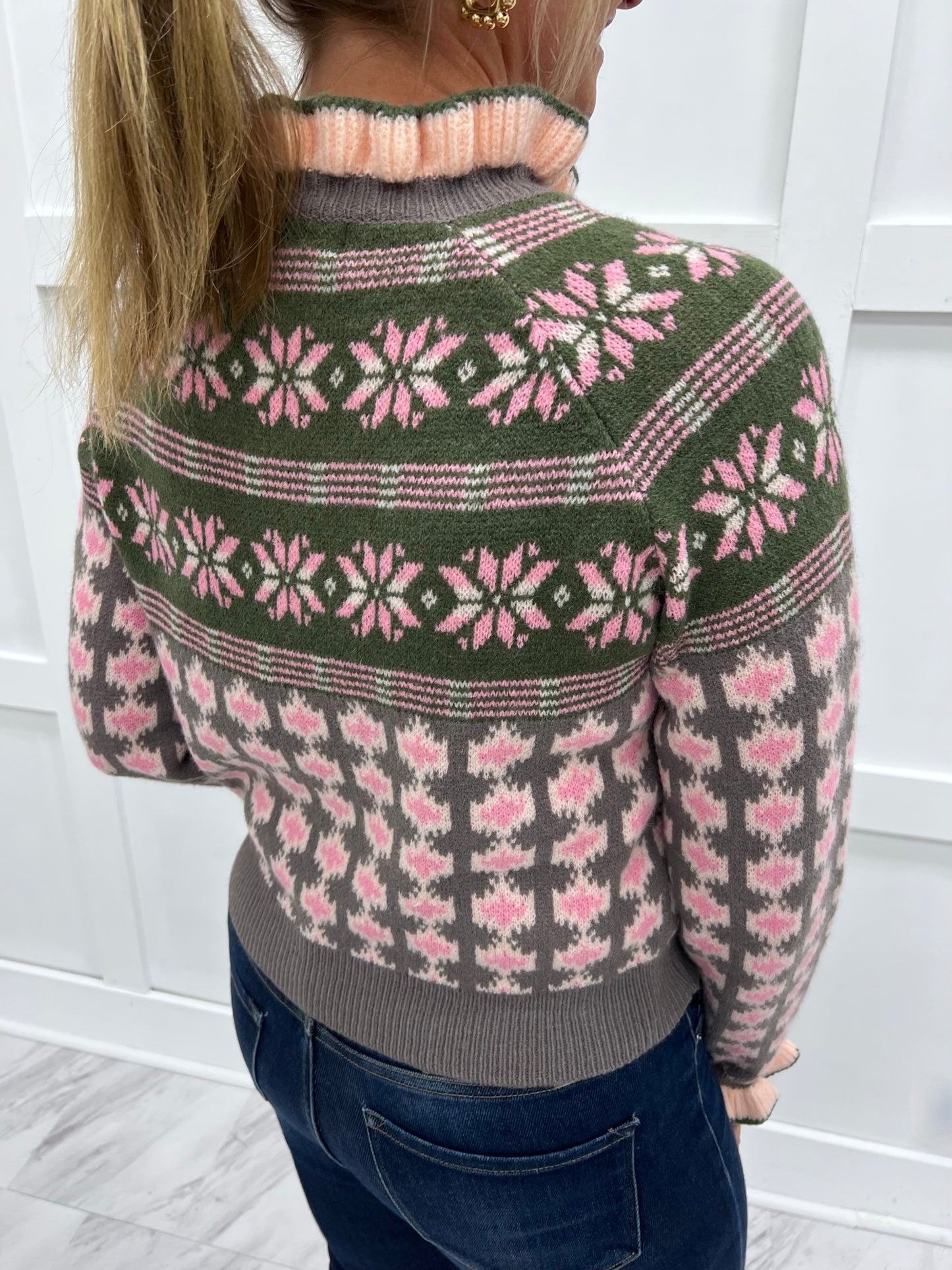 Grace Ruffle Sweater (Pink)