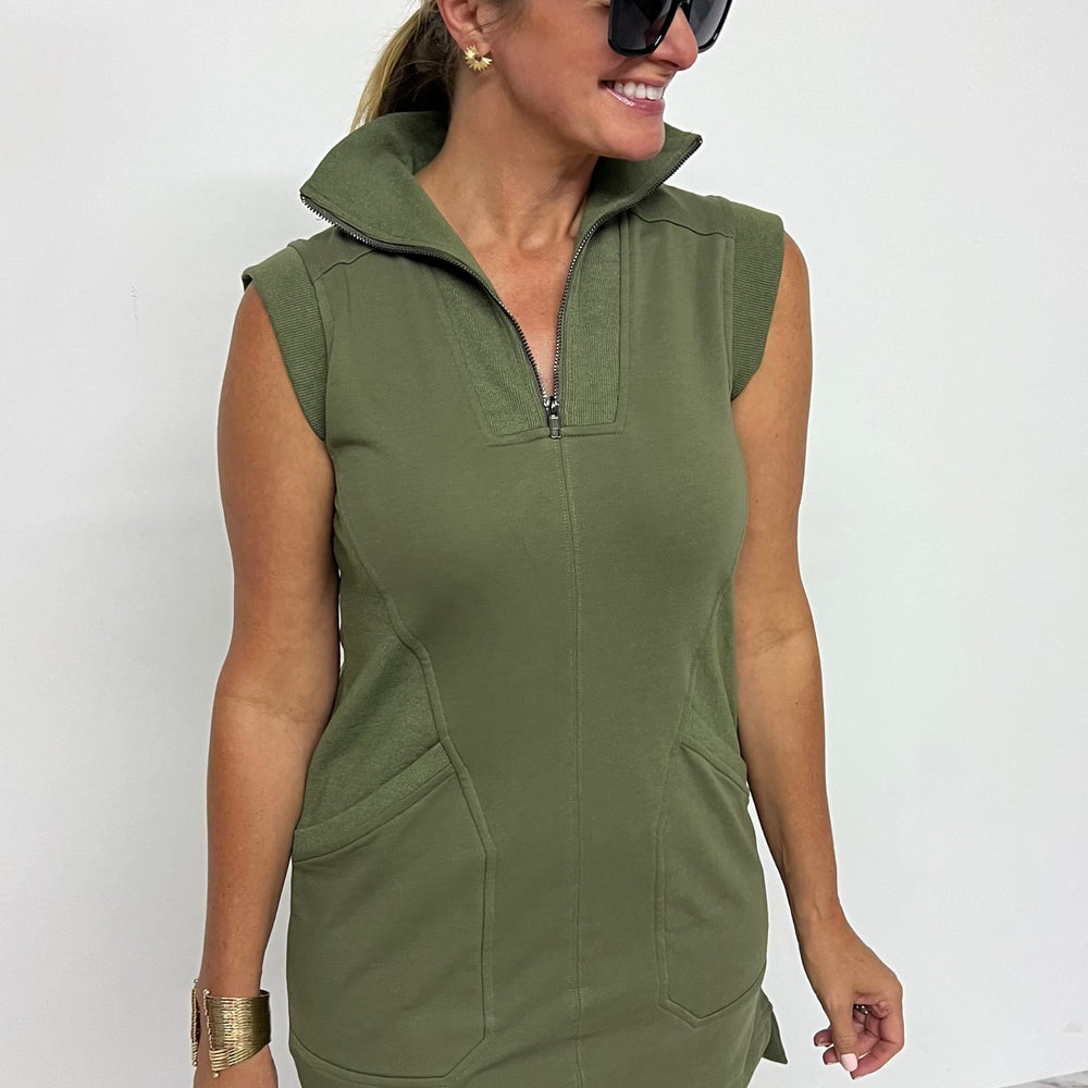 
                      
                        Barrett Zip Front Dress (Olive)-FINAL SALE
                      
                    