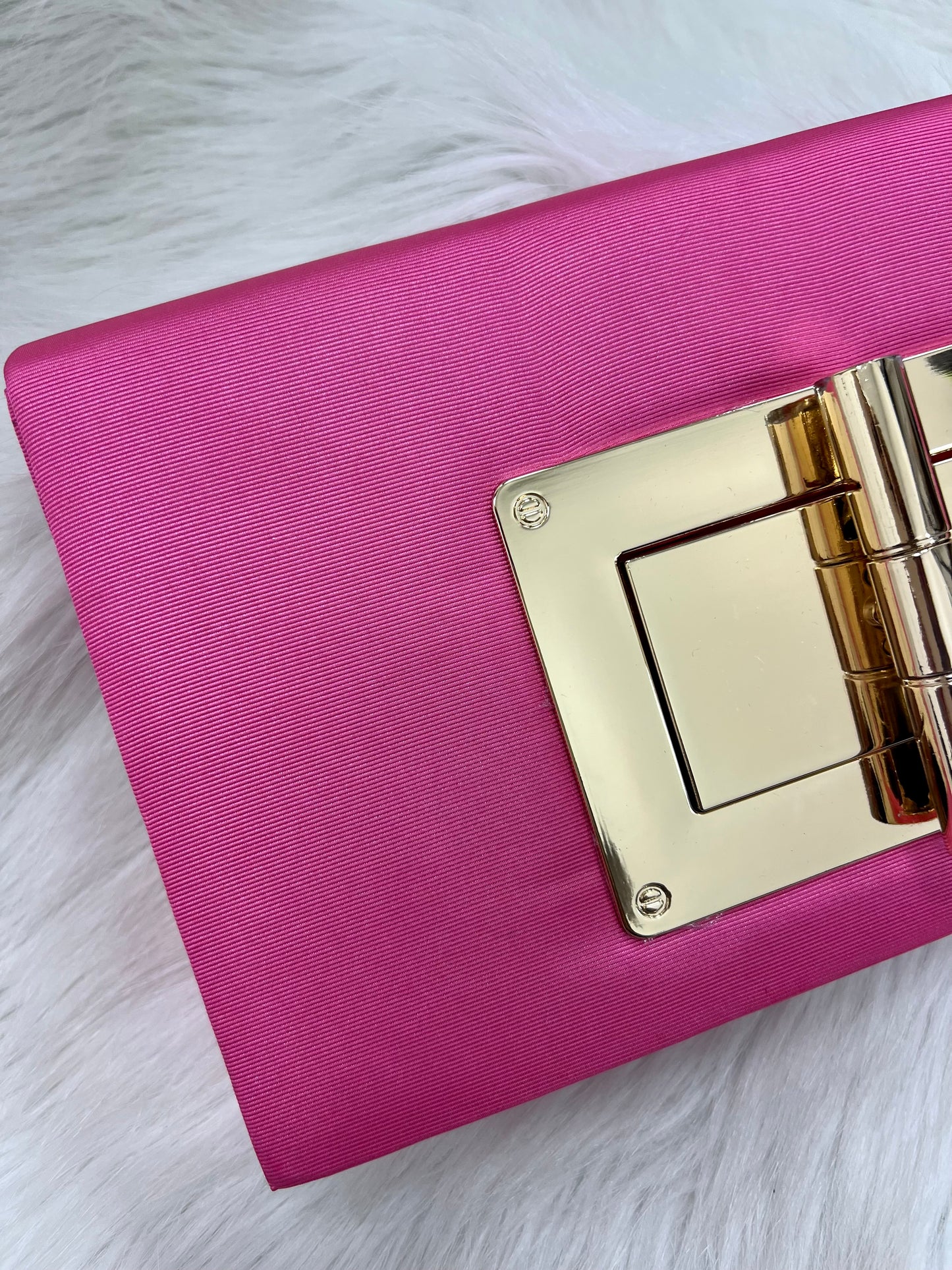 Layla Lock Pink Satin Clutch