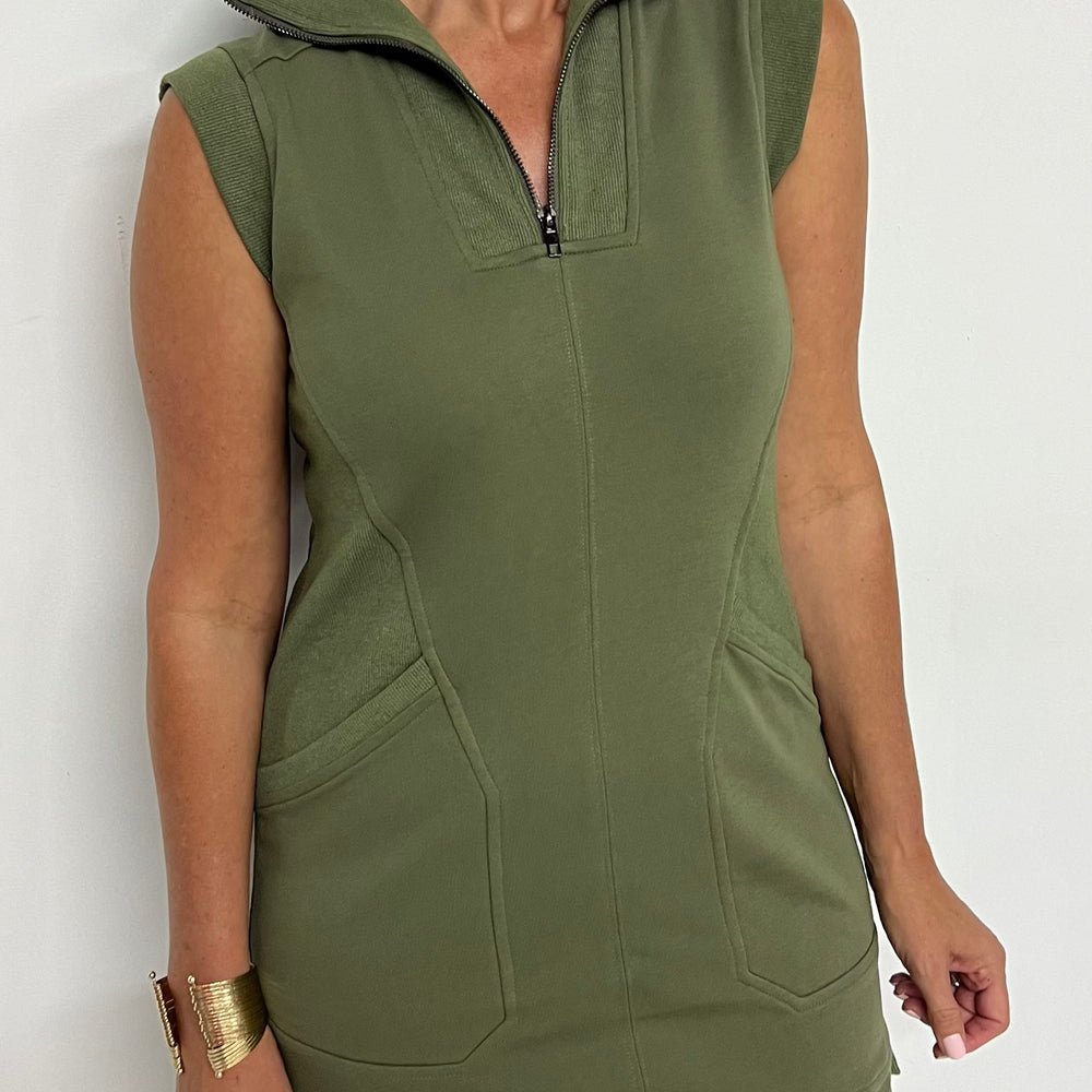 
                      
                        Barrett Zip Front Dress (Olive)-FINAL SALE
                      
                    