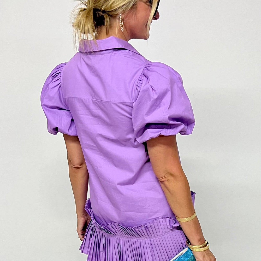 
                  
                    Chloe Purple Pleat Dress - FINAL SALE
                  
                