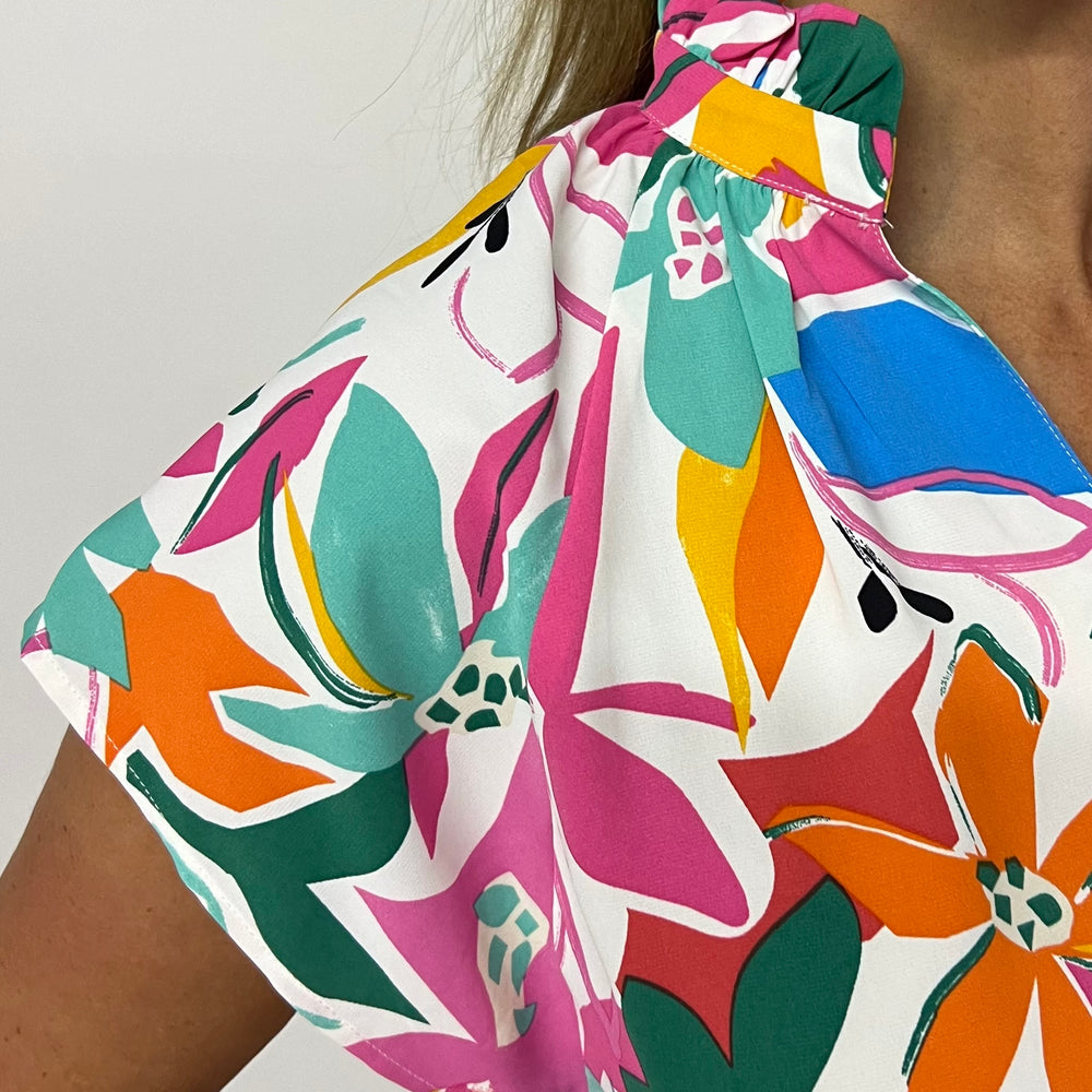 Bright Blooms Floral Top- FINAL SALE