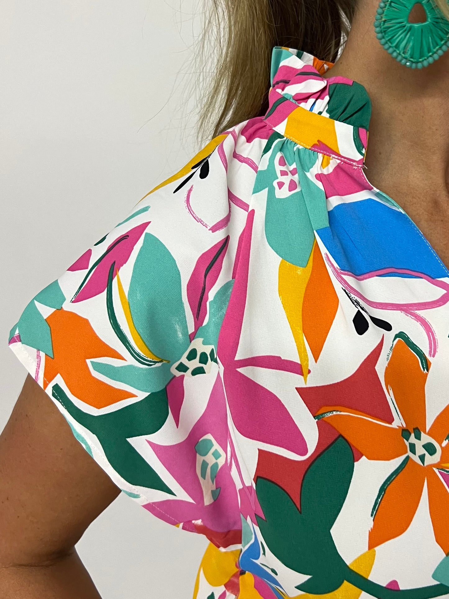 Bright Blooms Floral Top- FINAL SALE