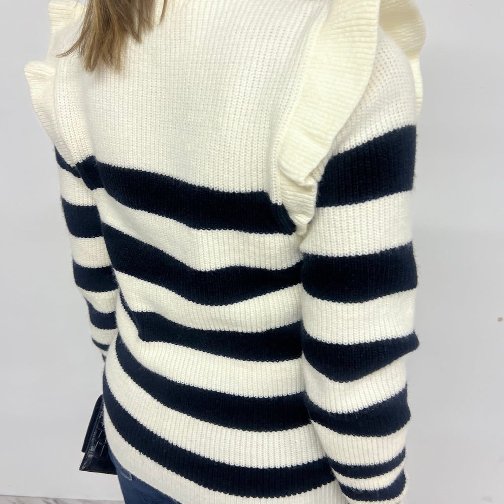 
                  
                    Effie Stripe + Ruffle Sweater
                  
                