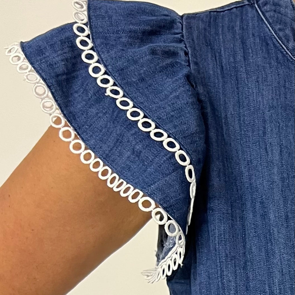 
                  
                    Montana Denim Flutter Sleeve Top
                  
                